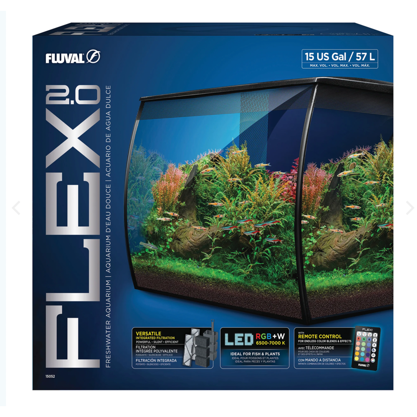 FLUVAL Fluval Flex 2.0 Aquarium Kit, 57 L (15 US gal)