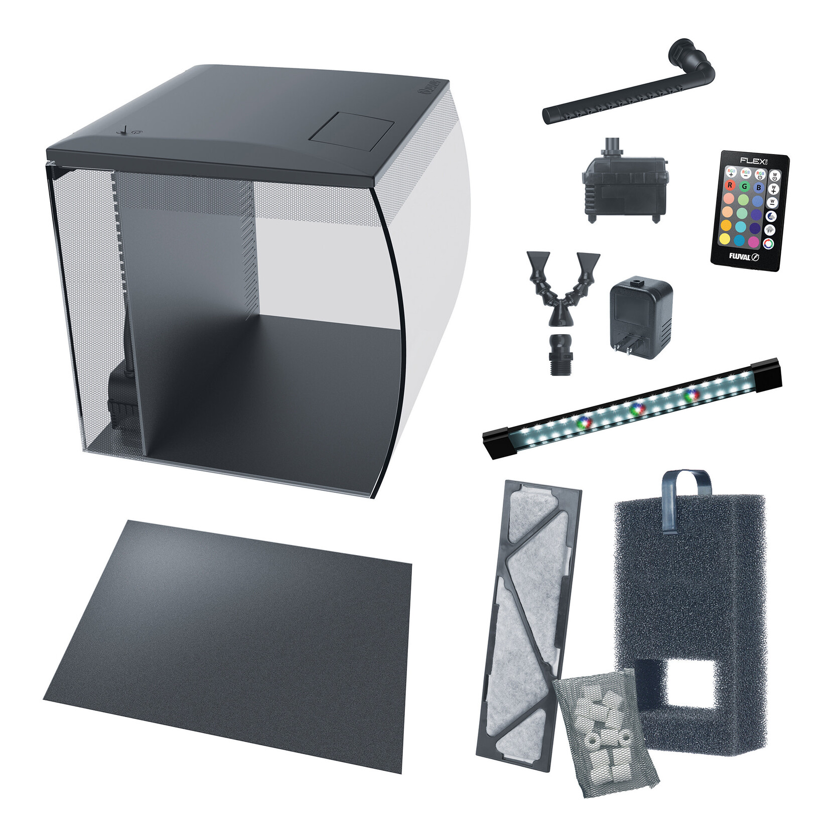 FLUVAL Fluval Flex 2.0 Aquarium Kit, 57 L (15 US gal)