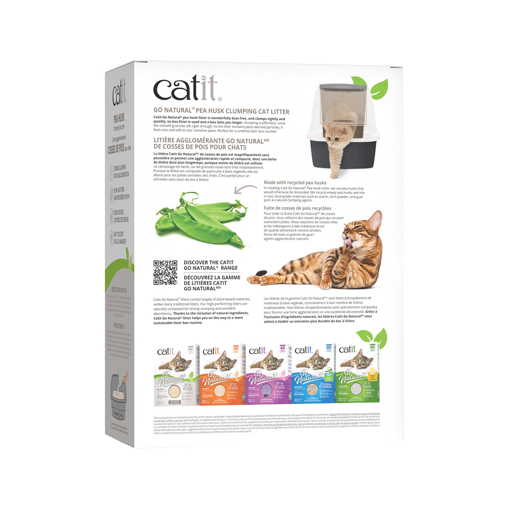 CAT IT Catit Go Natural Pea Husk Litter - Unscented - 5.6 kg (12.3 lb)