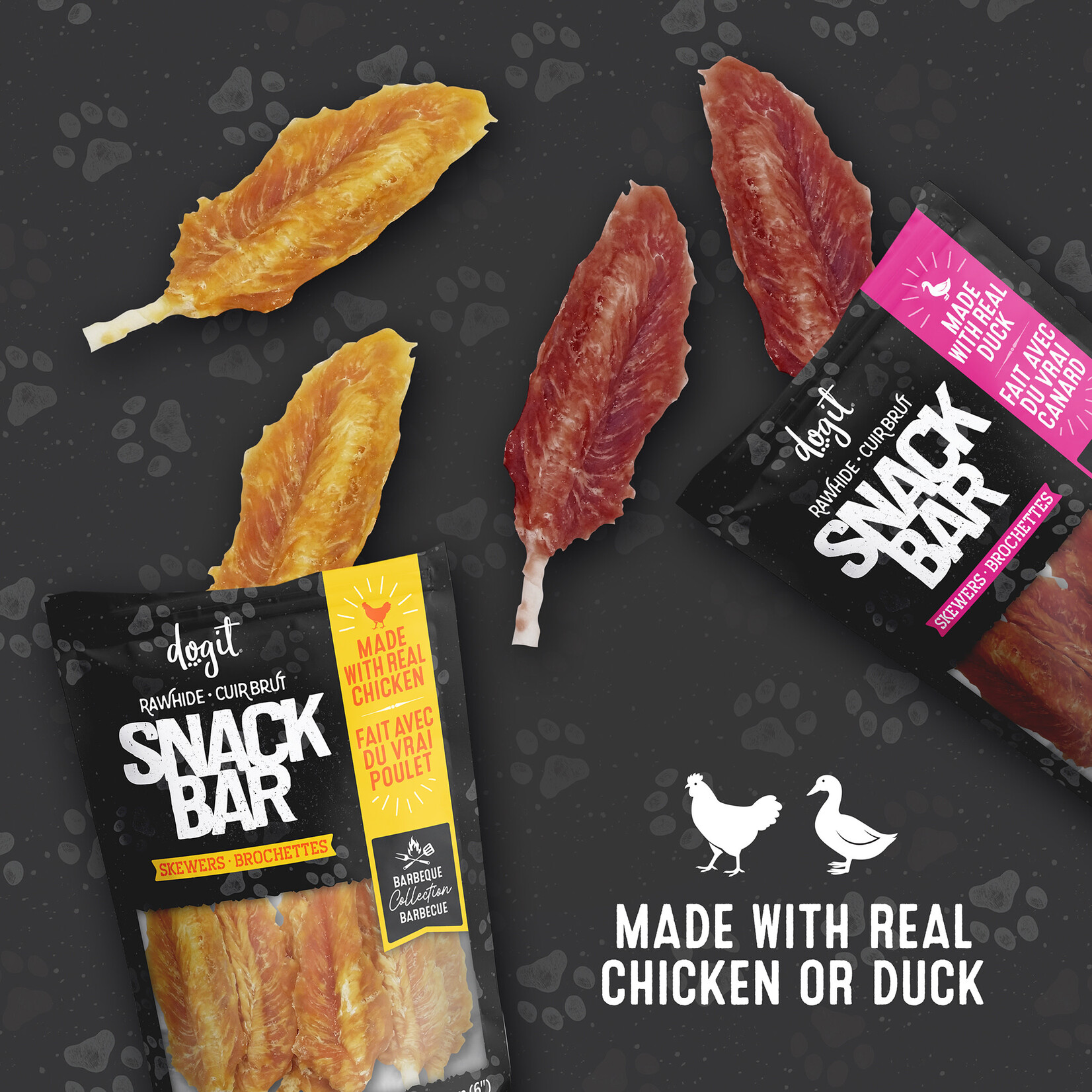 DOG IT Dogit SnackBar Chicken & Beefhide Skewers - 6- 7.5 in (15-18 cm) - approx 100 g (3.5 oz)