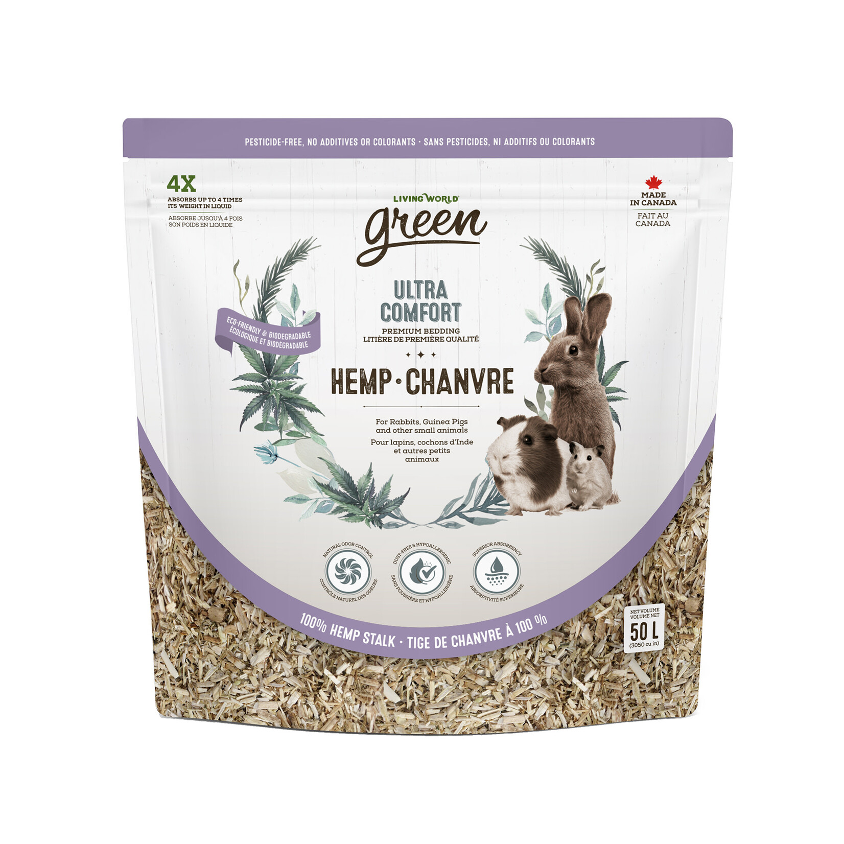 LIVING WORLD Living World Green Ultra Comfort Premium Hemp Bedding - 50L