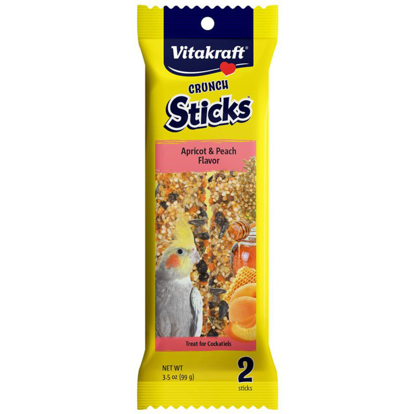 VITAKRAFT VITAKRAFT Cockatiel Crunch Sticks Apricot Peach 2/pk 3.5 oz