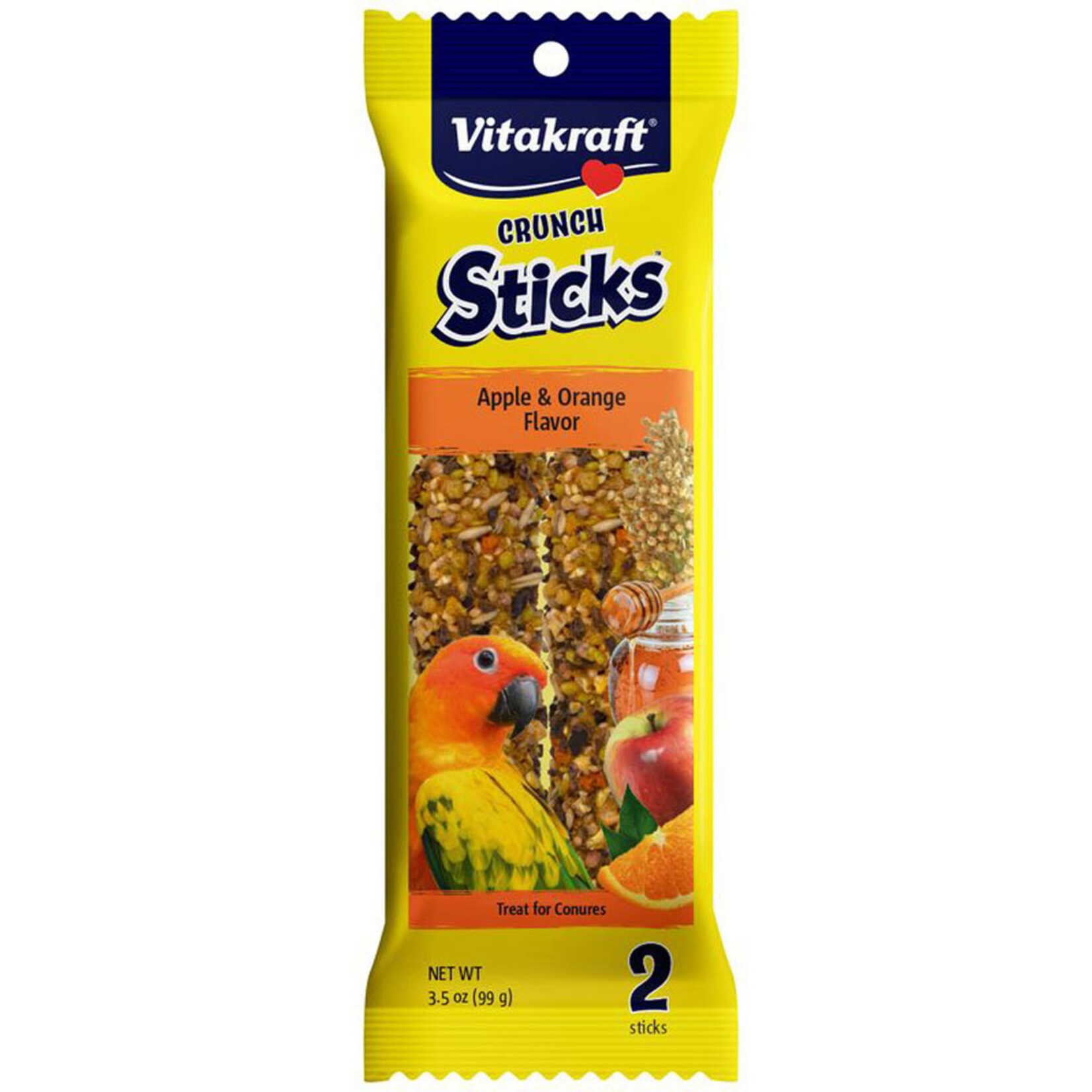 VITAKRAFT VITAKRAFT Conure Crunch Sticks Apple/Orange 2/pk 3.5 oz