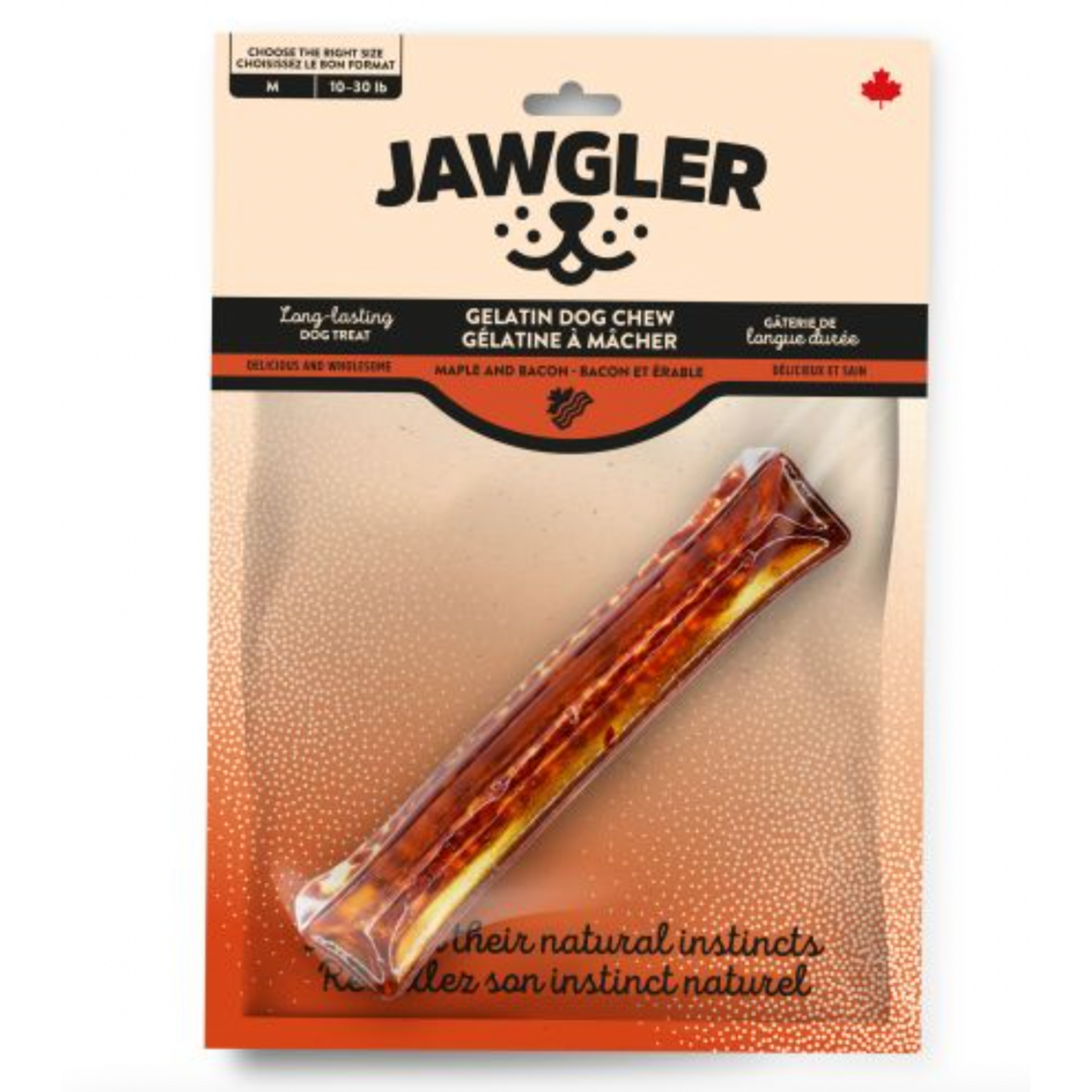 JAWGLER Jawgler Bacon/Maple Gelatin Dog Chew, Medium 1pc