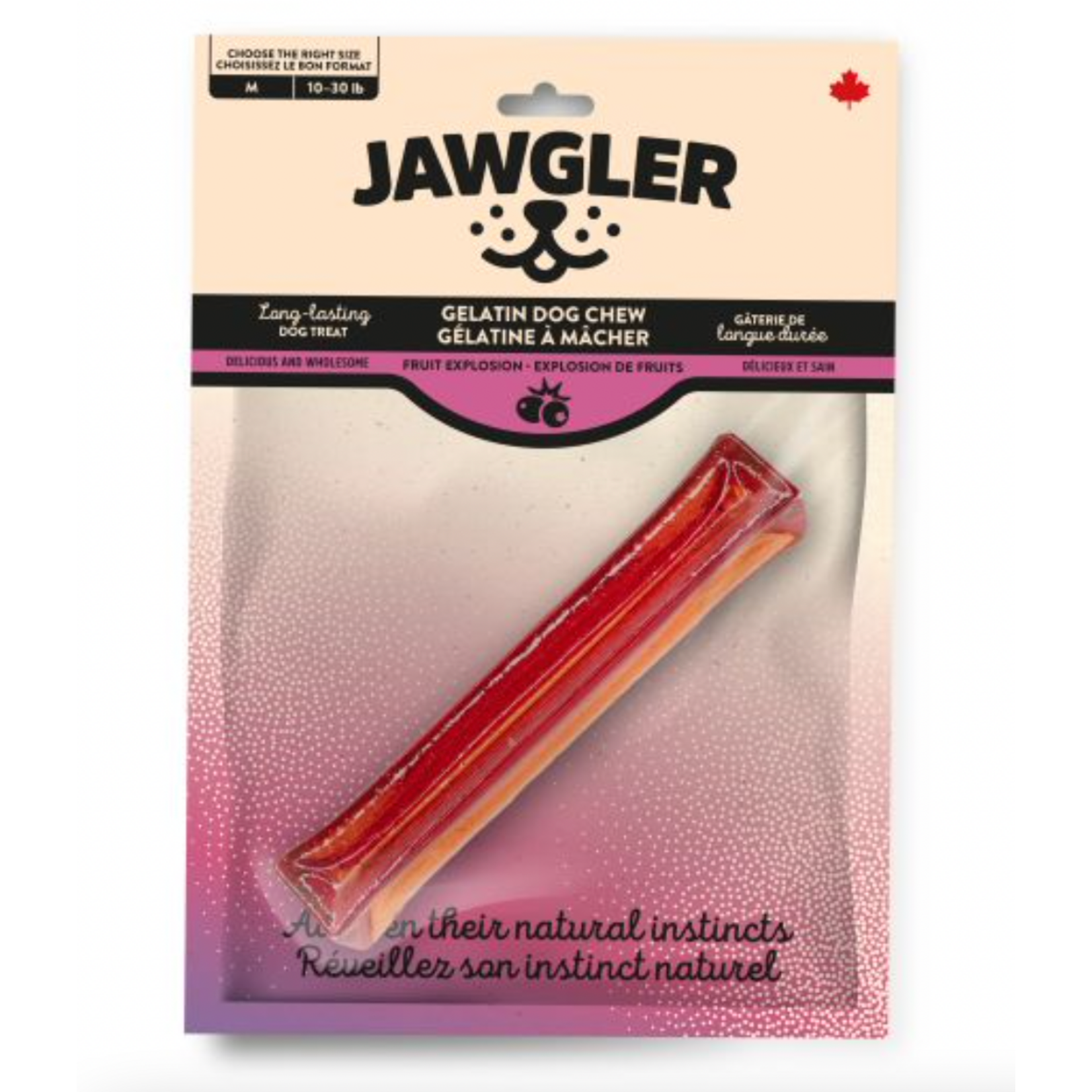 JAWGLER Jawgler Fruit Explosion Gelatin Dog Chew, Medium 1pc