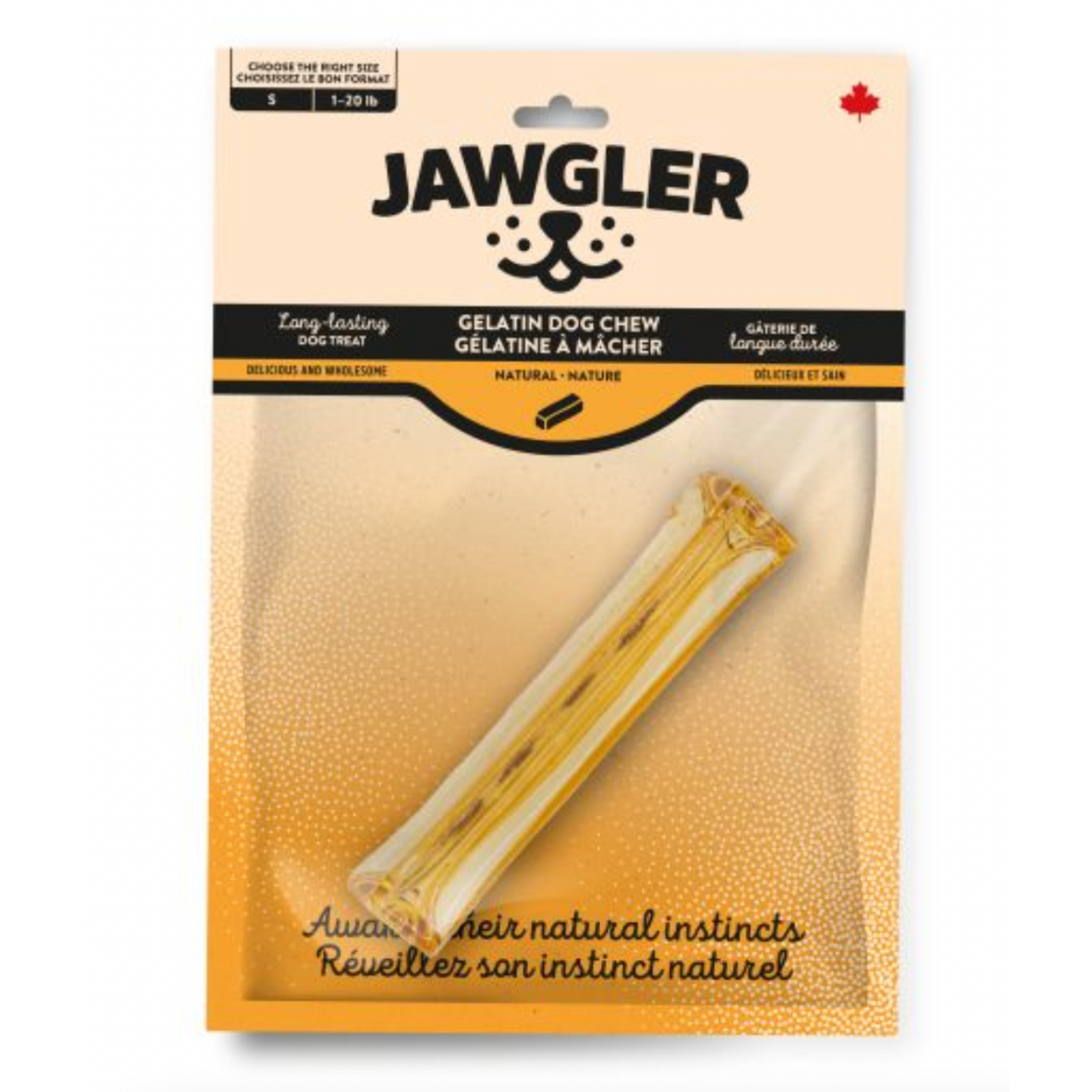 JAWGLER Jawgler Natural Gelatin Dog Chew, Small 1pc