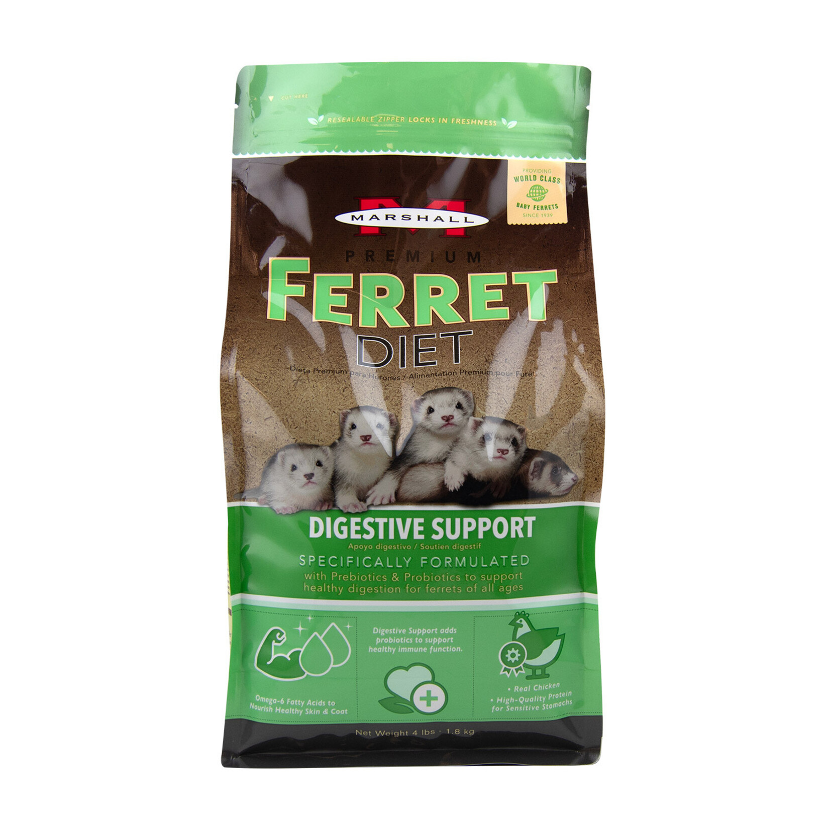 MARSHALL Marshall Premium Ferret Diet Digestive Support - 4 lbs