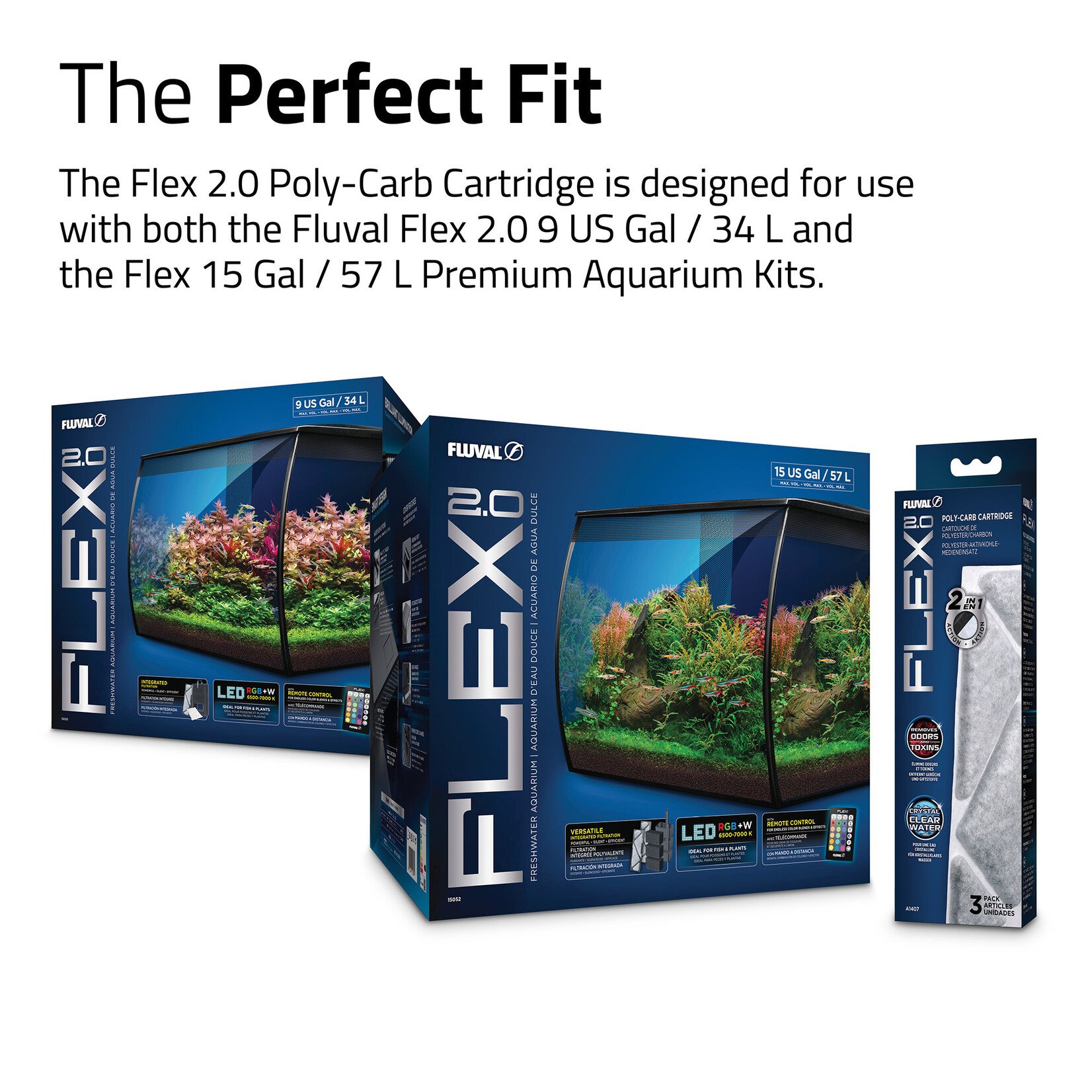 FLUVAL Fluval Flex 2.0 Poly Carbon Cartridge, 3 pack