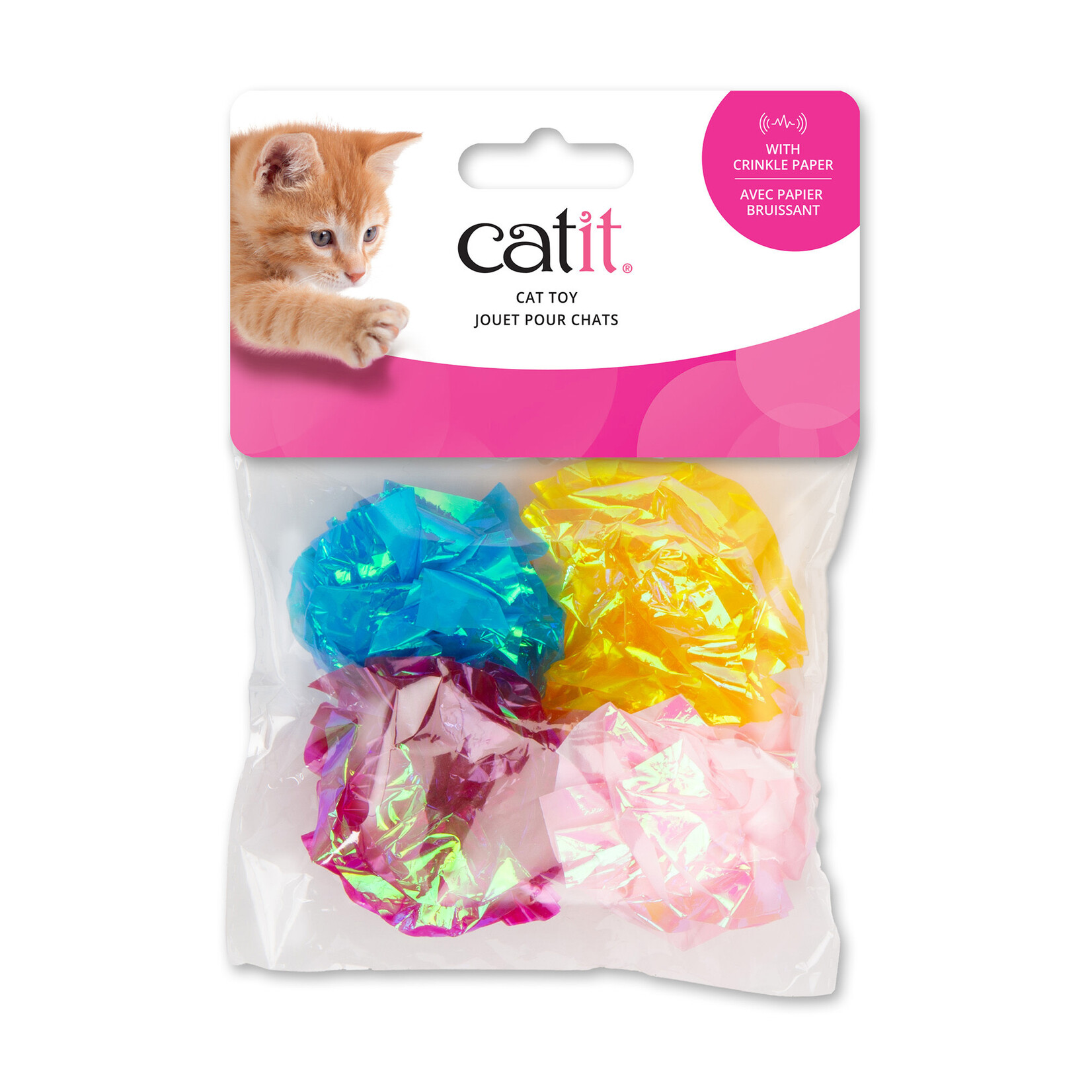 CAT IT Catit Cat Toy - Crinkle Paper Ball - 4-pack