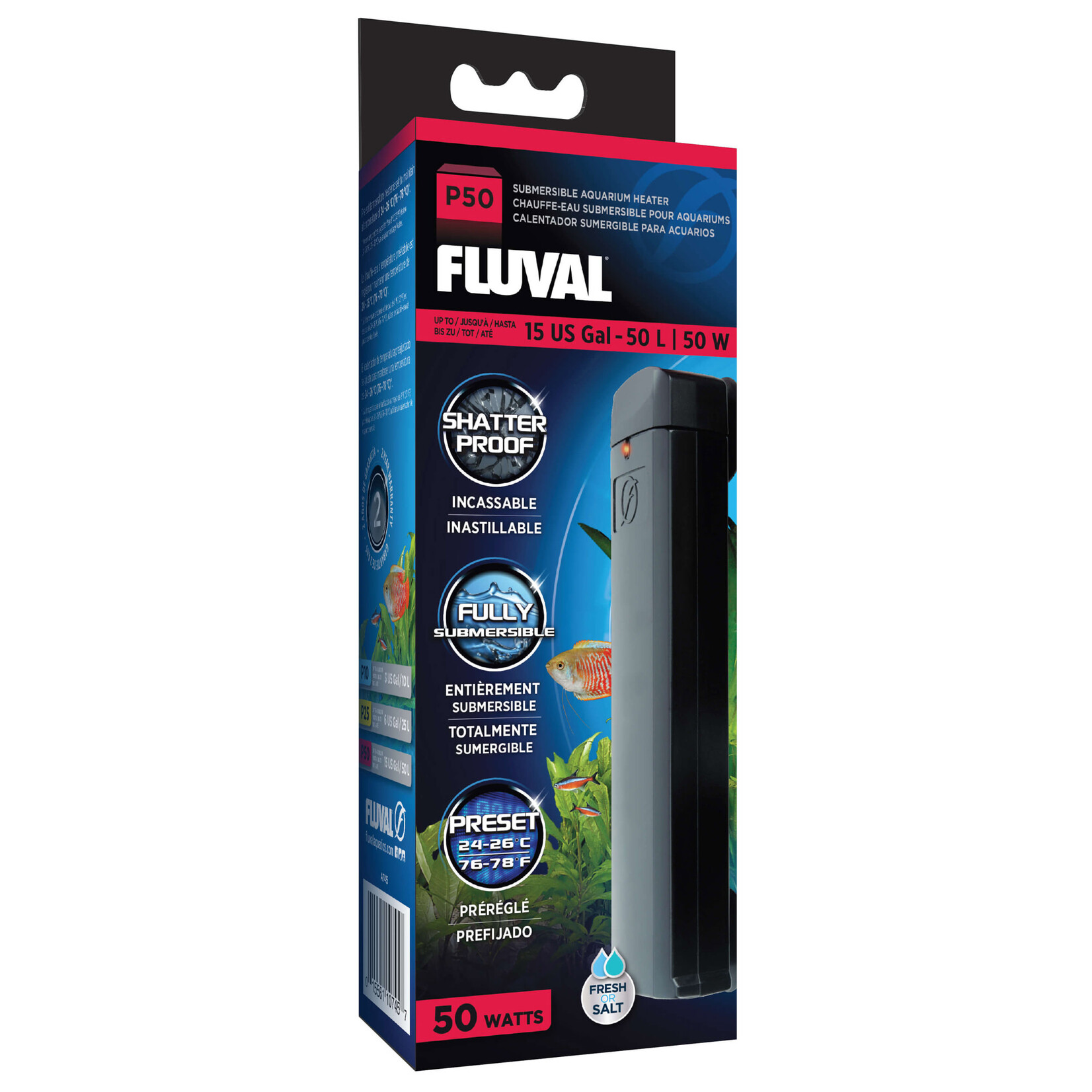 FLUVAL Fluval P50 Submersible Aquarium Heater