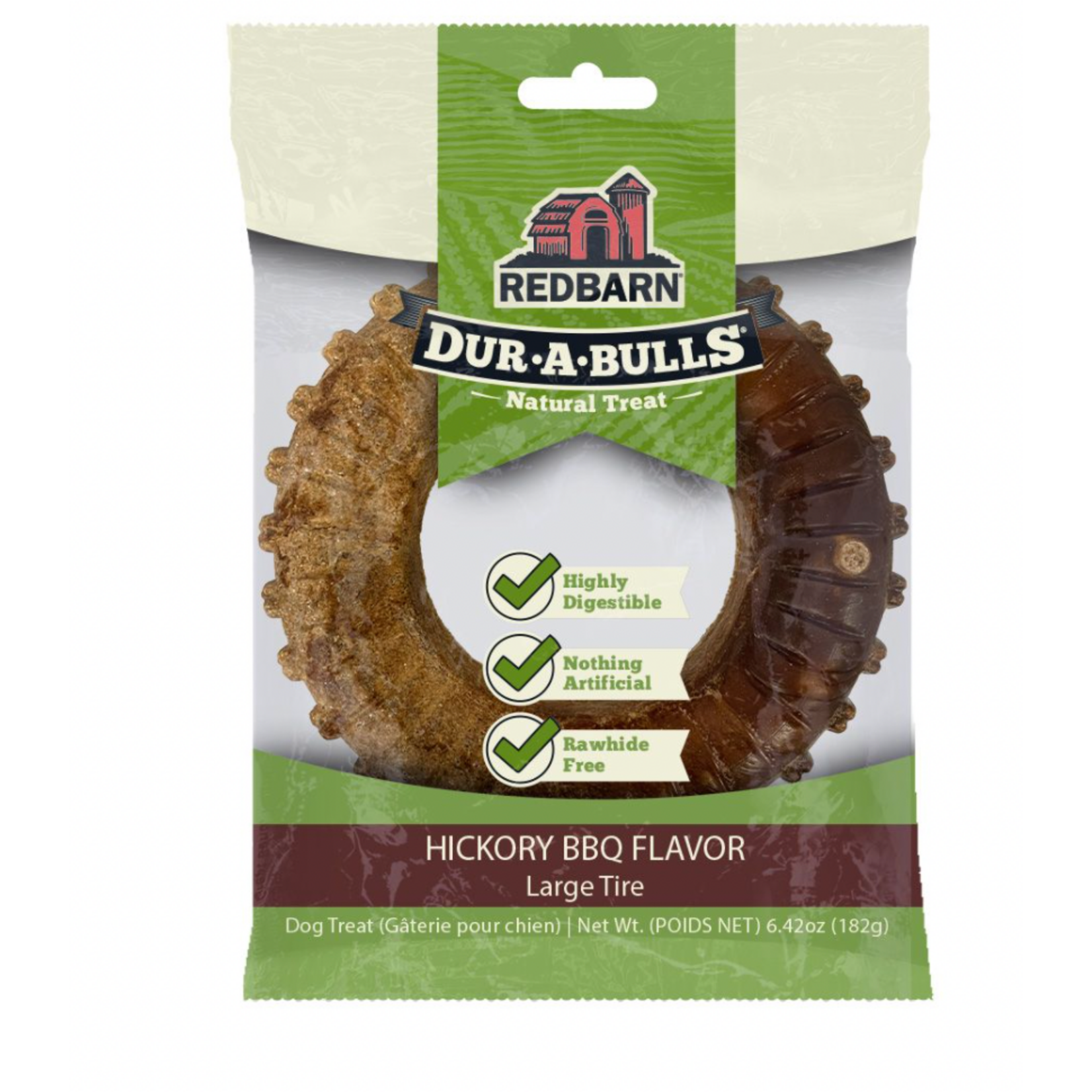 RED BARN Redbarn Dur-A-Bulls Tire Hickory BBQ Flavor, Large 1pc