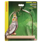 LIVING WORLD Living World Bird Swing with Wooden Perch For Cockatiels - 14 x 17.5 cm (5.5 x 7 in)