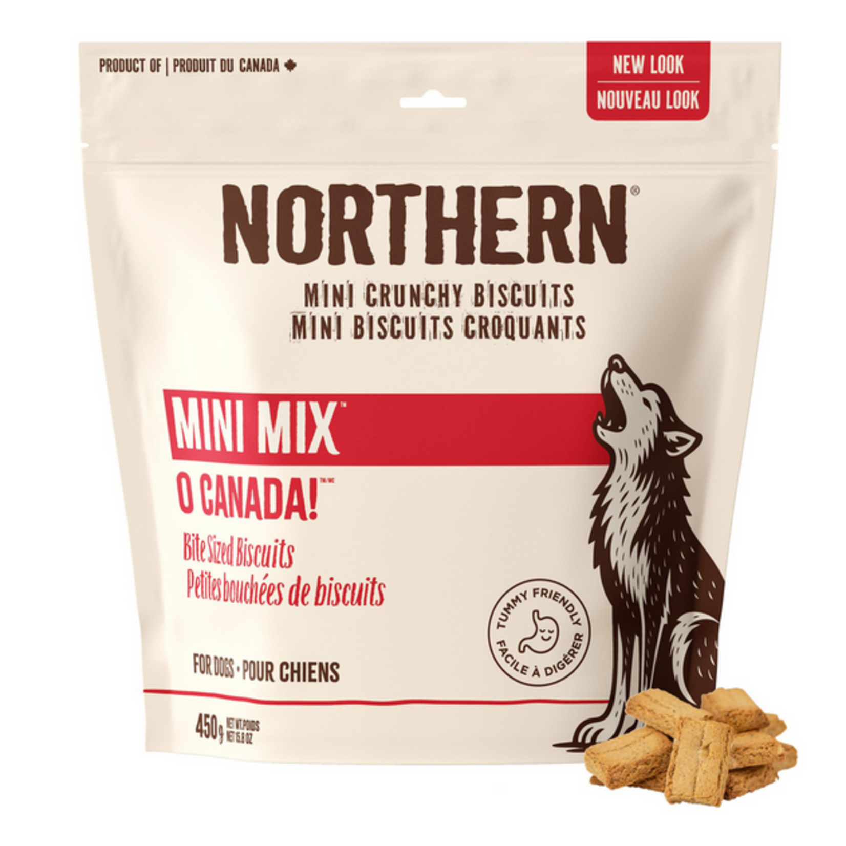 NORTHERN PET Northern Pet Mini Mix Oh Canada Wheat-Free Dog Biscuits Bacon & Poutine Dog 450g