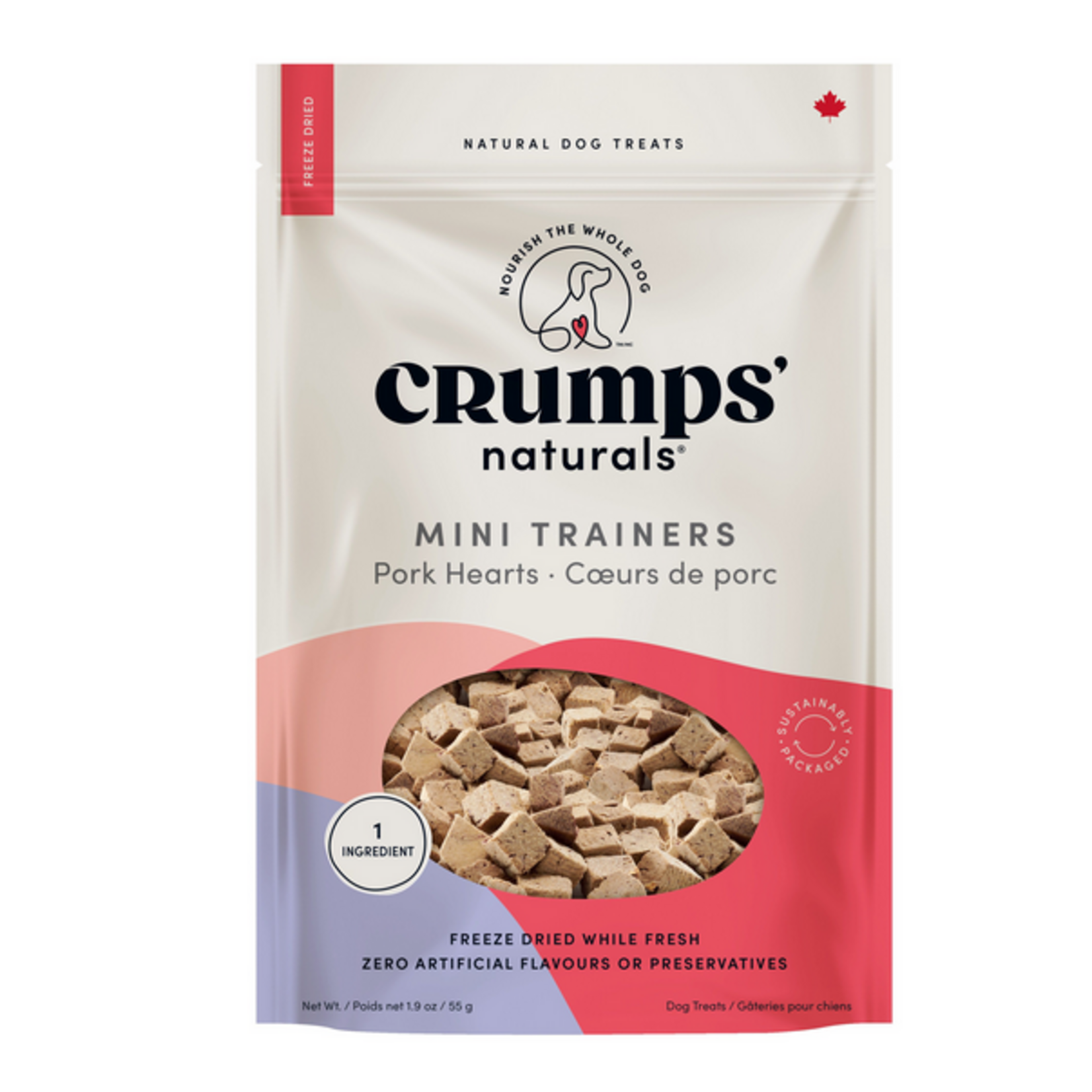 CRUMPS Crumps Mini Trainers Freeze Dried Pork Hearts Dog 55g