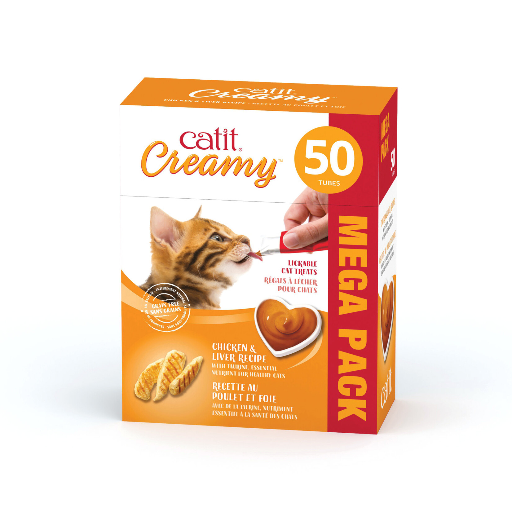 CAT IT Catit Creamy Lickable Cat Treat - Chicken & Liver Flavour - 50 pack