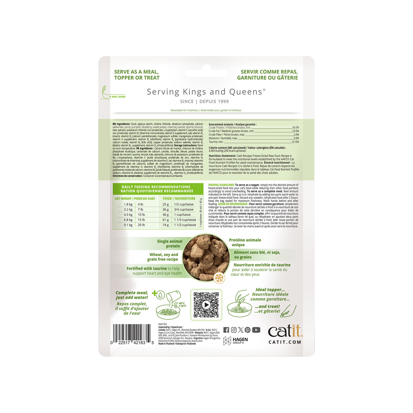 CAT IT Catit Recipes Freeze-Dried Raw - Duck - 100 g