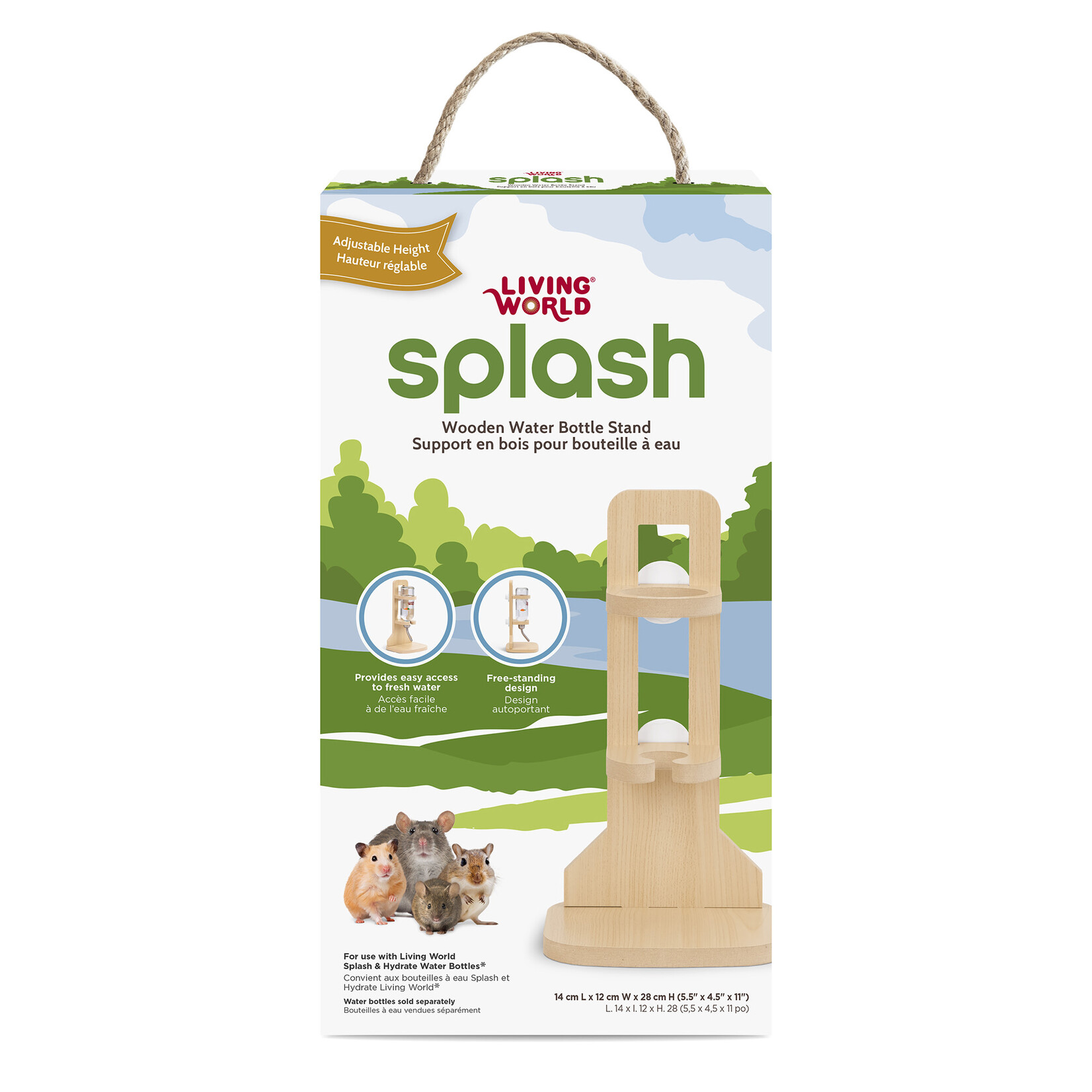 LIVING WORLD Living World SPLASH Wooden Water Bottle Stand - 14 x 12 x 28 cm
