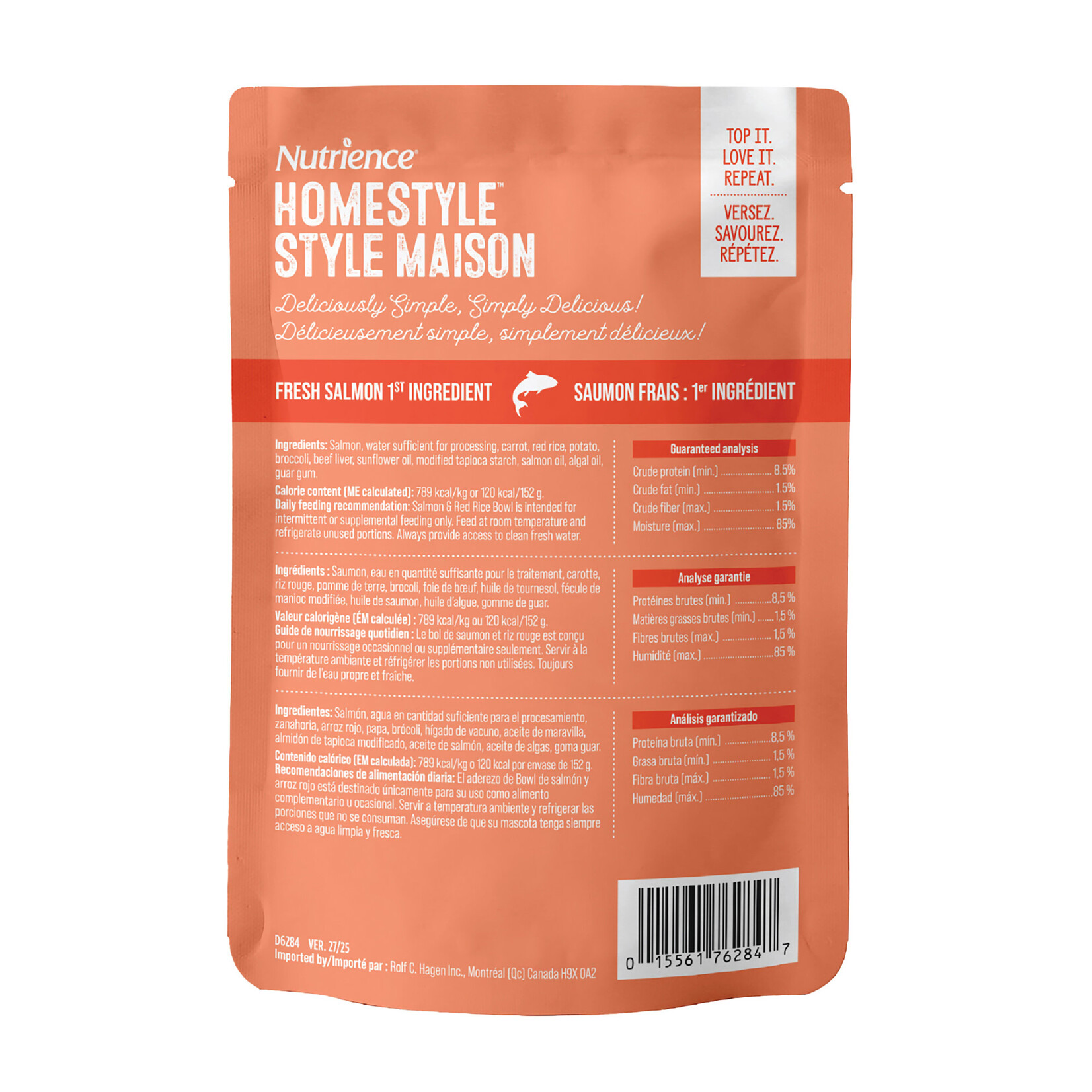 NUTRIENCE Nutrience Homestyle Topper for Dogs - Salmon & Red Rice - 152 g