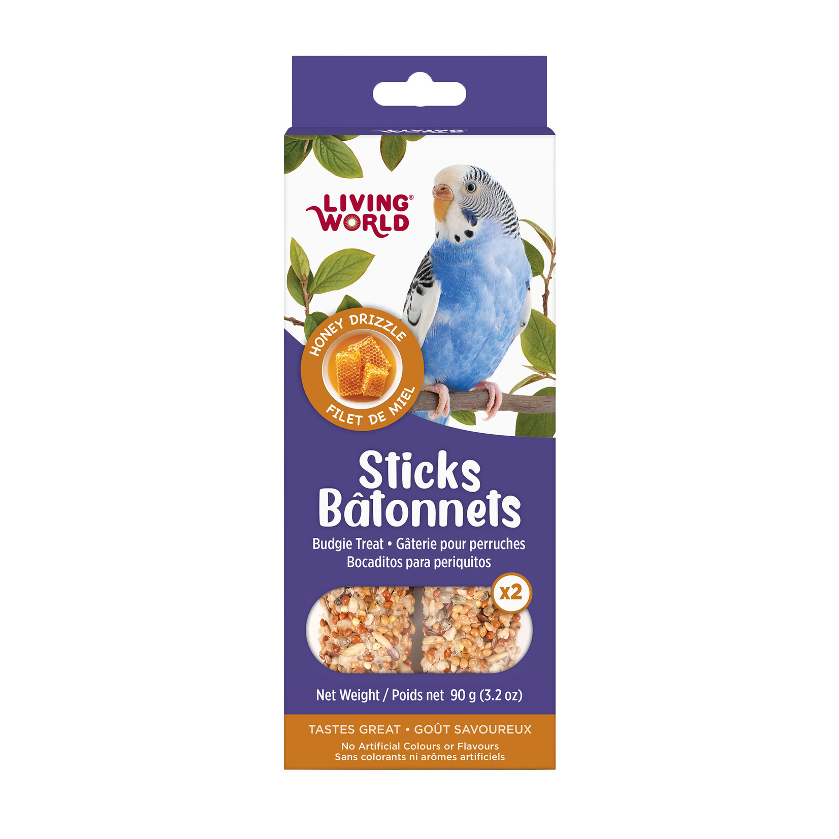 LIVING WORLD Living World Sticks - Budgie Treat - Honey Drizzle - 2 pieces - 90 g (3.2 oz)