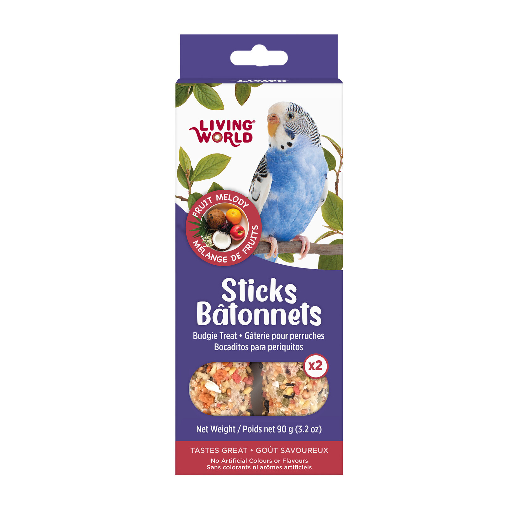 LIVING WORLD Living World Sticks - Budgie Treat - Fruit Melody - 2 pieces - 90 g (3.2 oz)
