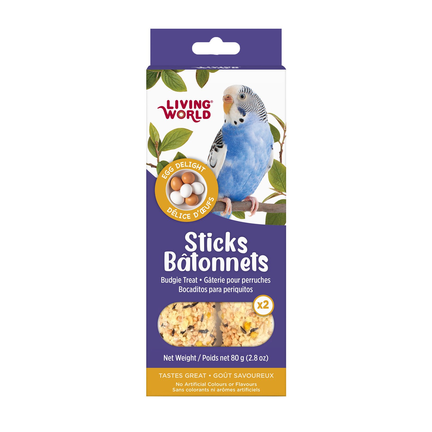 LIVING WORLD Living World Sticks - Budgie Treat - Egg Delight - 2 pieces - 80 g (2.8 oz)
