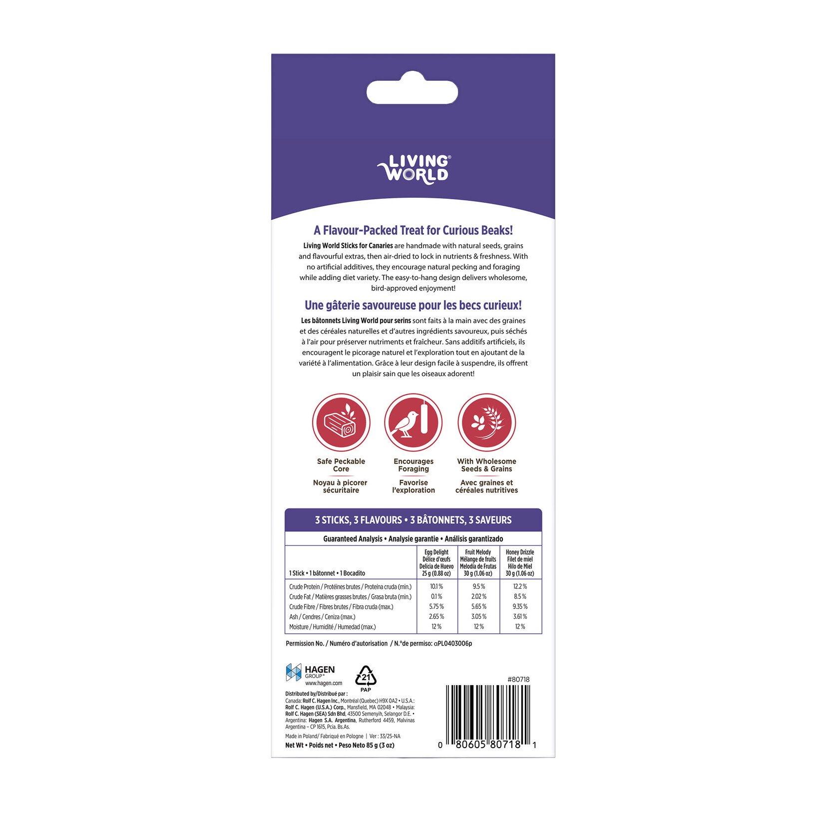 LIVING WORLD Living World Sticks - Canary Treat - Variety Pack - 3 pieces - 85 g (3 oz)