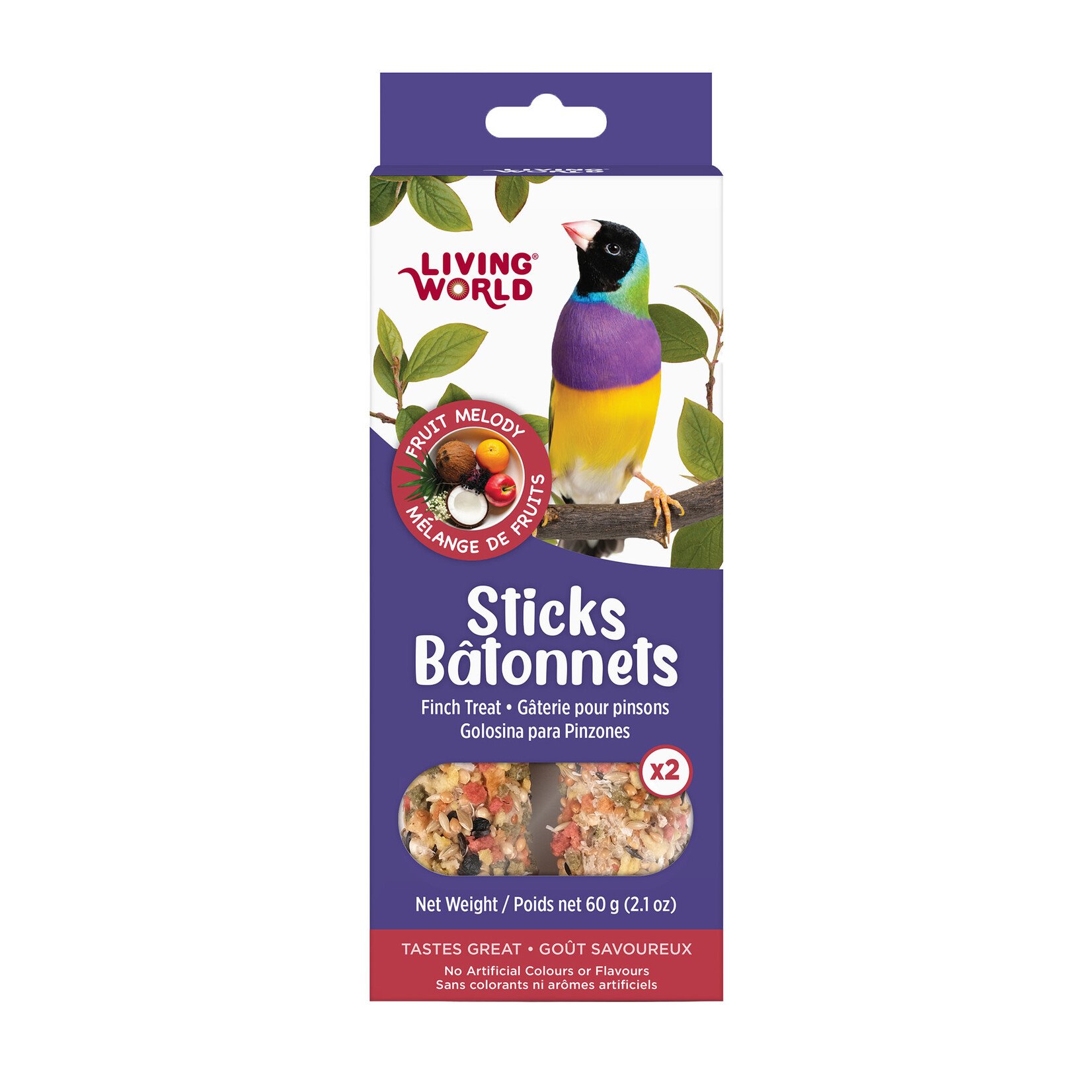 LIVING WORLD Living World Sticks - Finch Treat - Fruit Melody - 2 pieces - 60 g (2.1 oz)