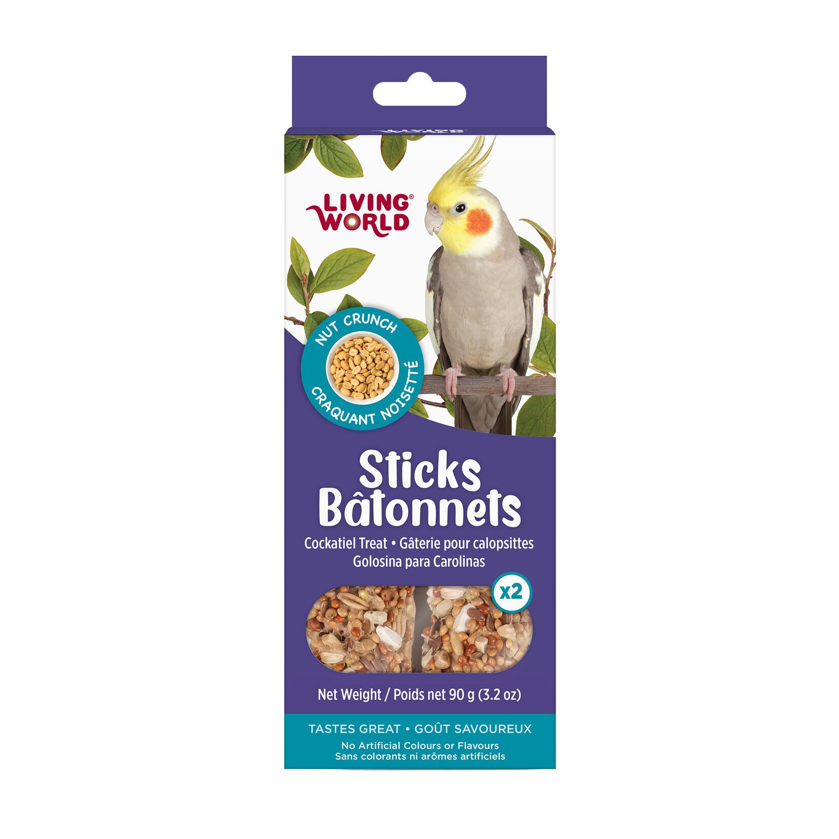 LIVING WORLD Living World Sticks - Cockatiel Treat - Nut Crunch - 2 pieces - 90 g (3.2 oz)