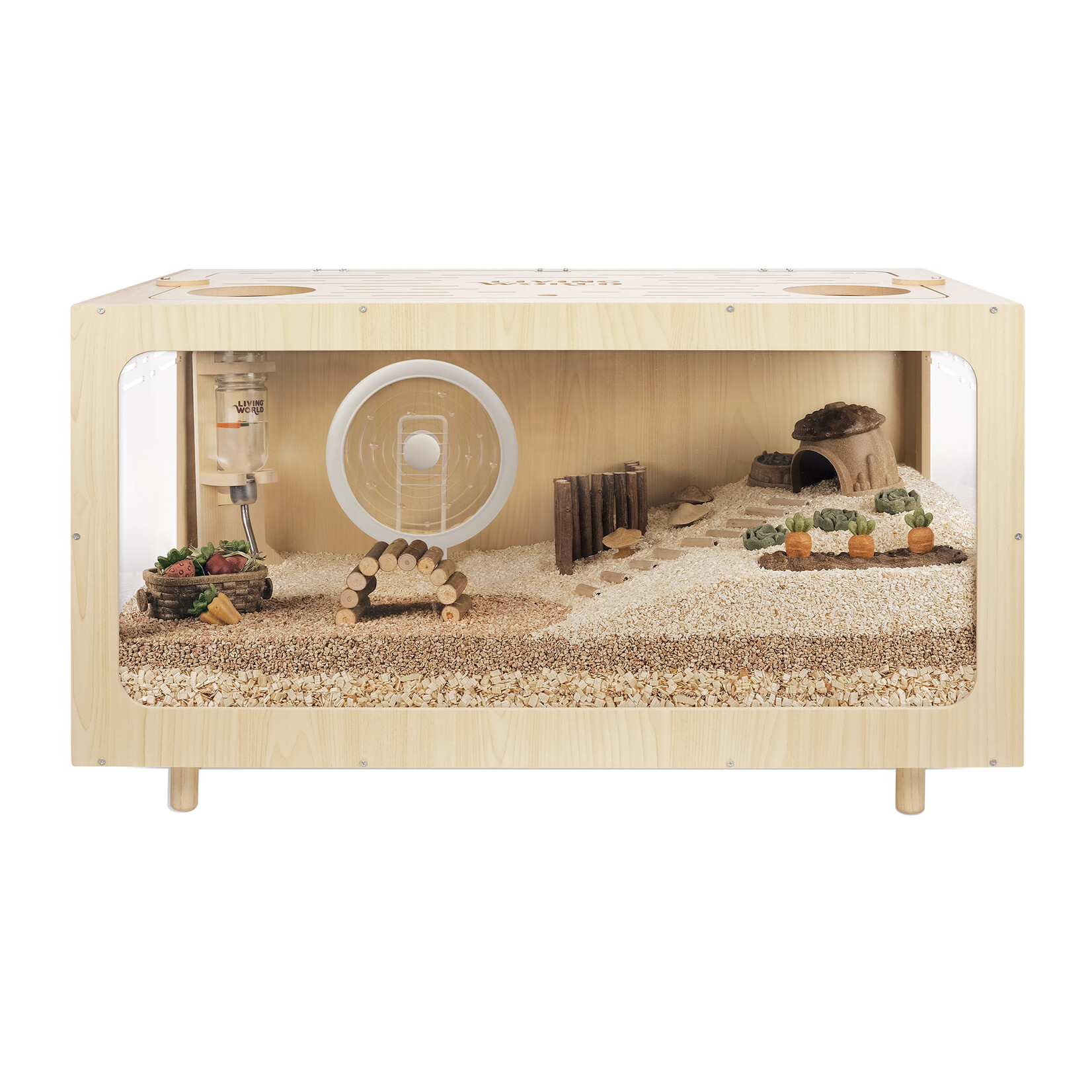 LIVING WORLD Living World ABODE Wooden Hamster Cage - 80 x 40 x 47 cm