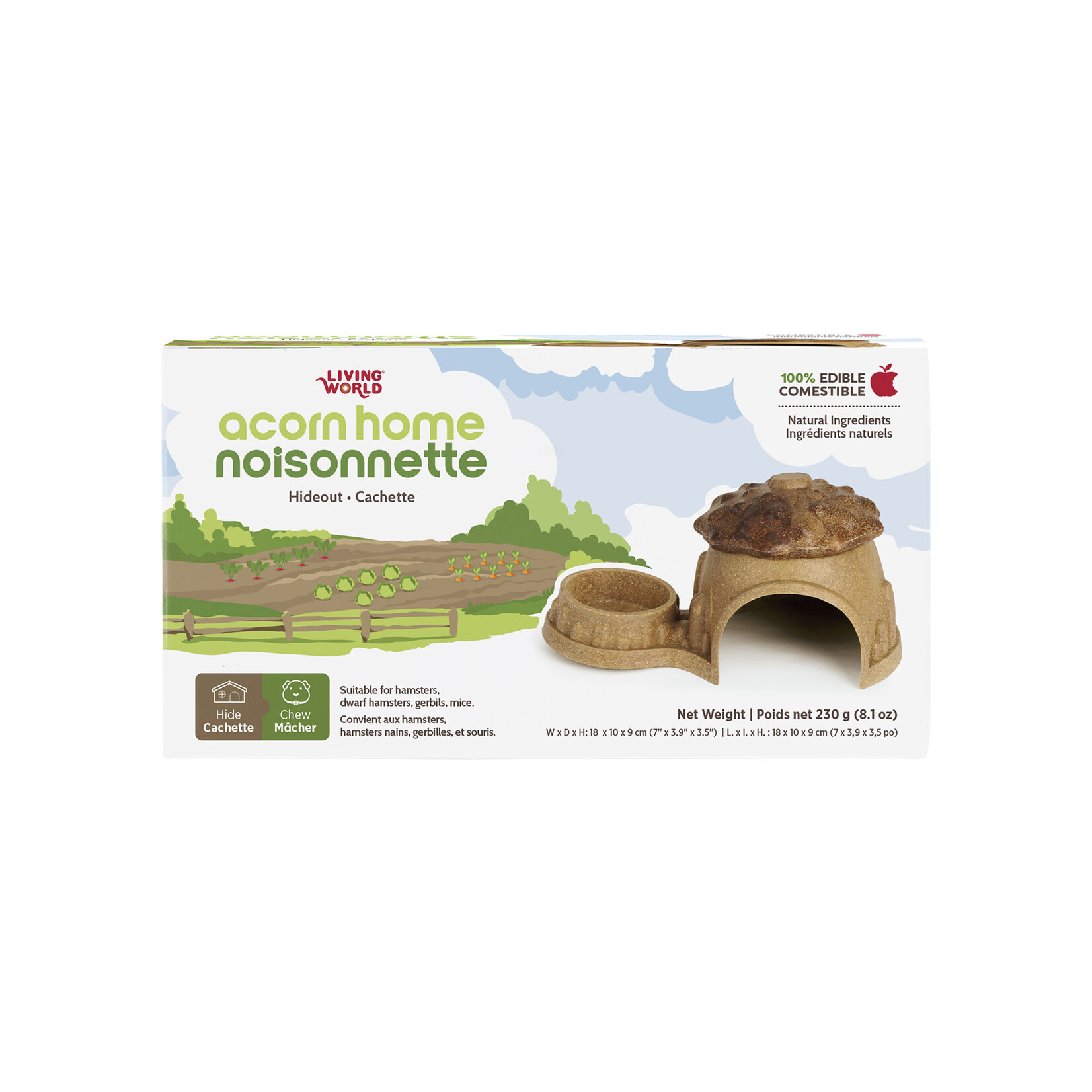 LIVING WORLD Living World Edible Acorn Home Hideout - Brown - 230 g (8.1 oz)