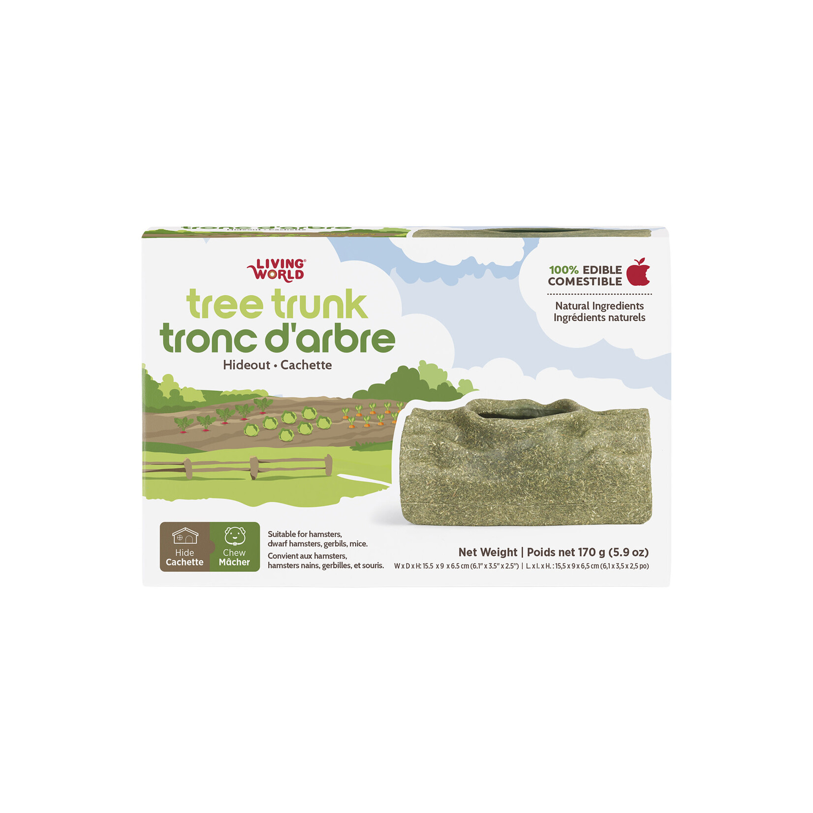 LIVING WORLD Living World Edible Tree Trunk Hideout - Green - 170 g (5.9 oz)