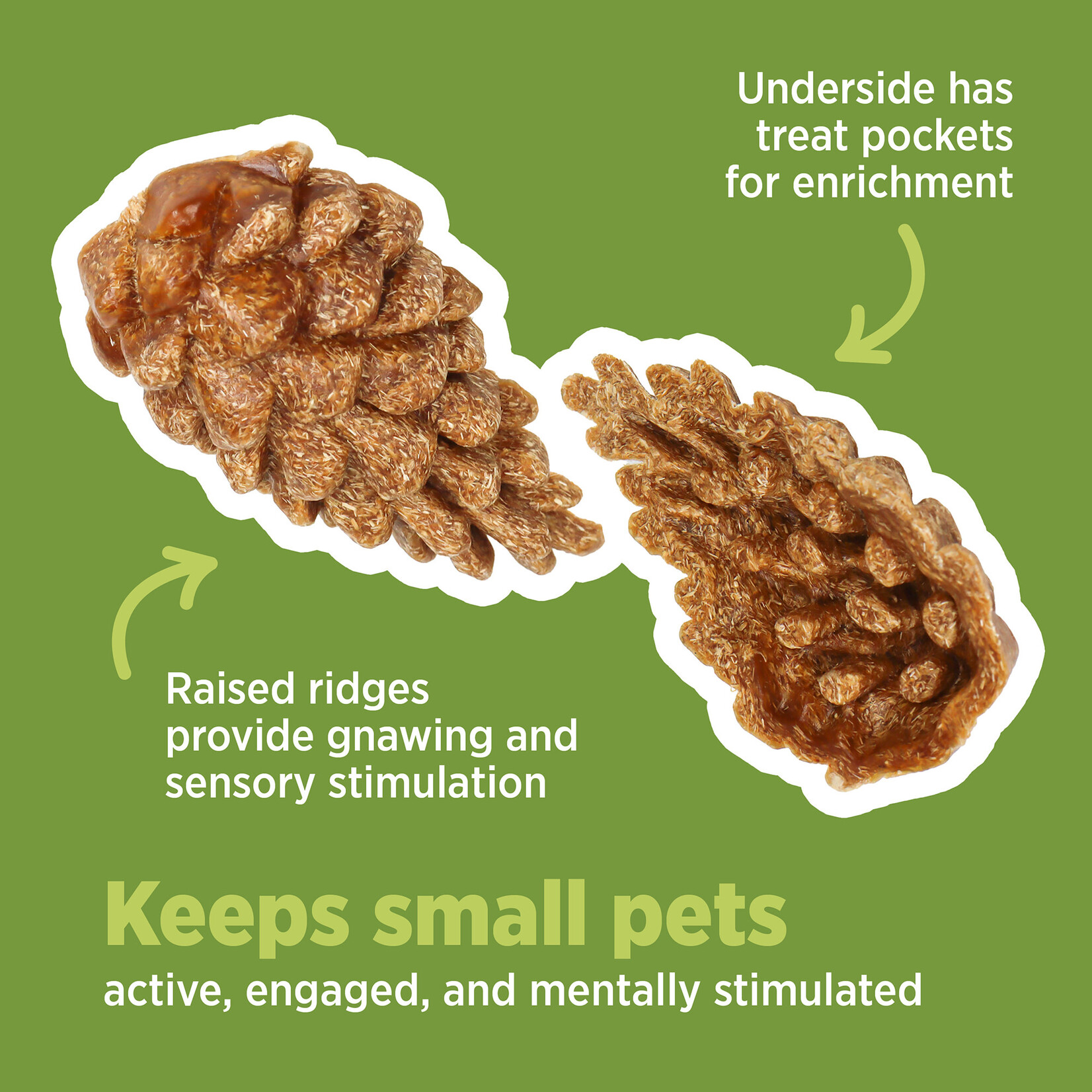 LIVING WORLD Living World Edible Pine Cones Chew Toy - Brown - 6 pack - 66 g (2.3 oz)