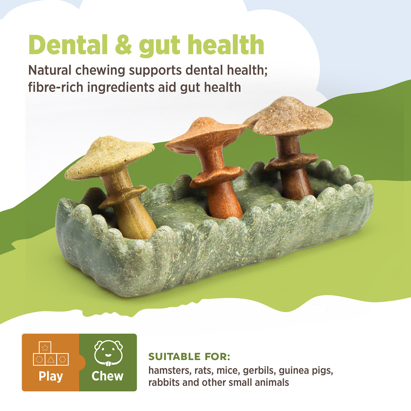 LIVING WORLD Living World Edible Mushrooms Chew Toy - Multicolour - 170 g (5.9 oz)