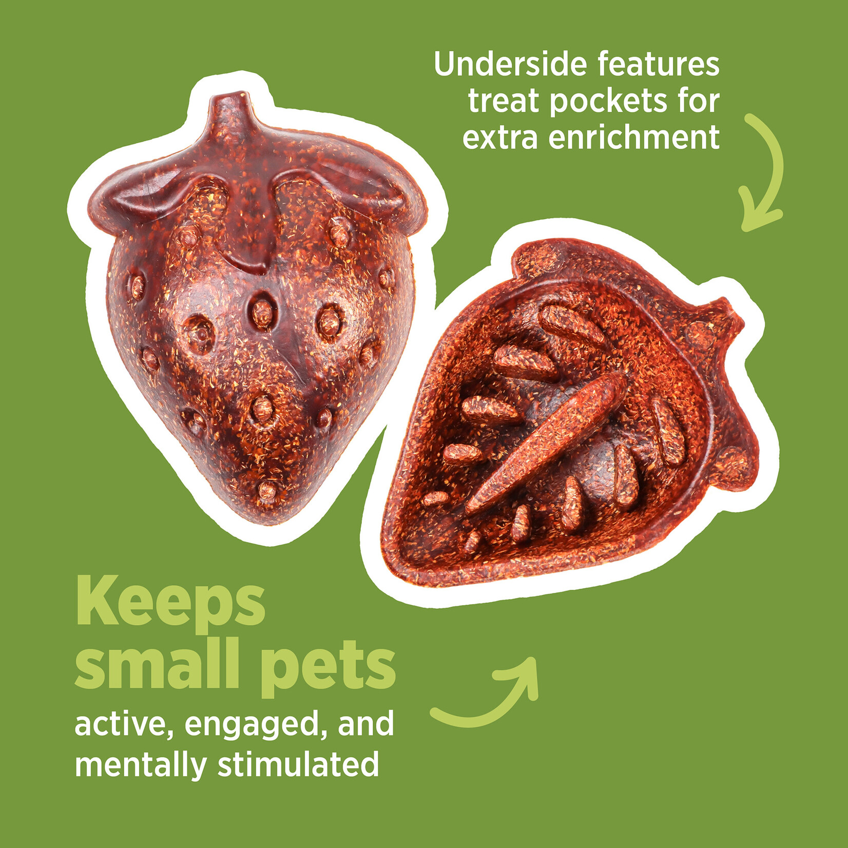 LIVING WORLD Living World Edible Strawberries Chew Toy - Red - 3 pack - 81 g (2.8 oz)