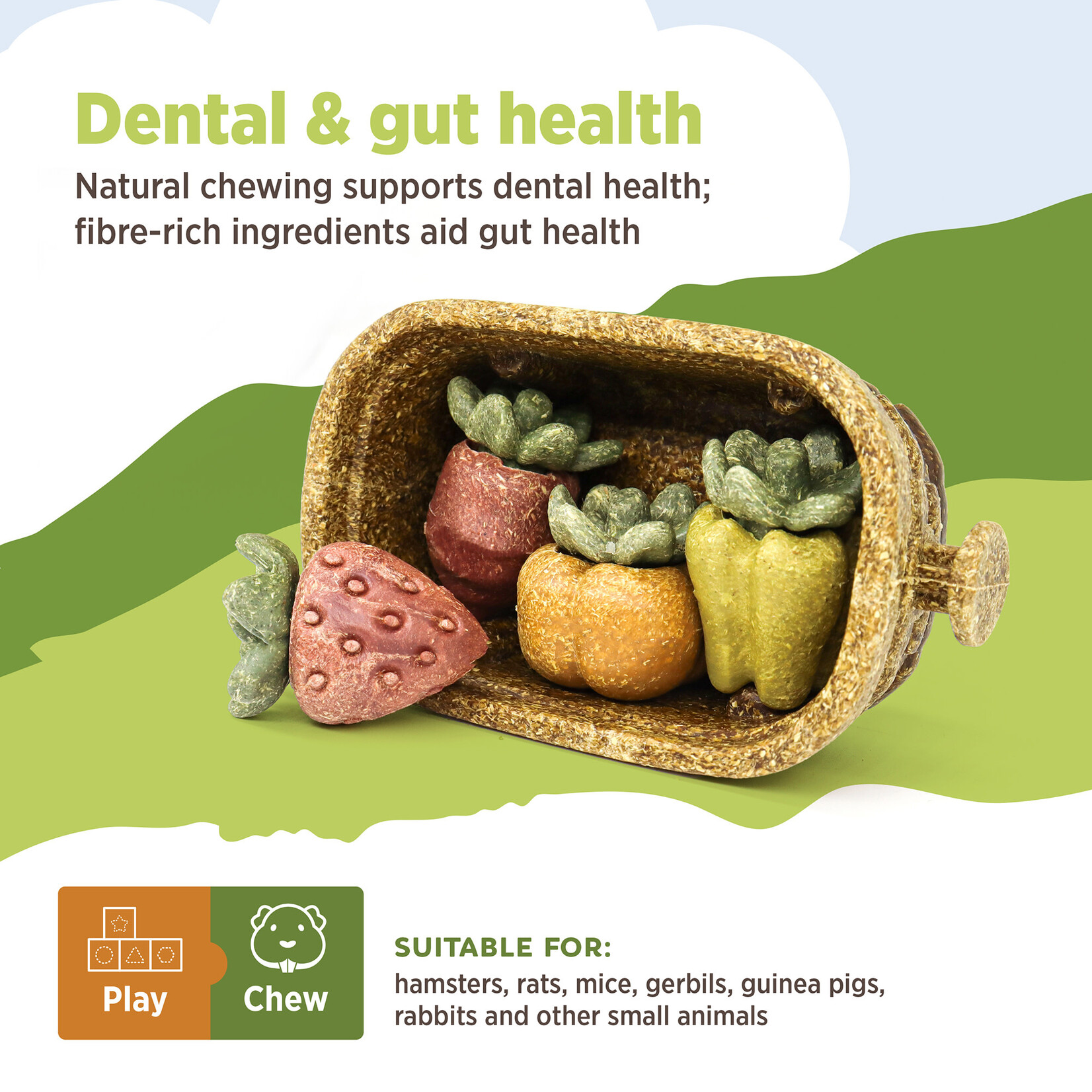 LIVING WORLD Living World Edible Harvest Basket Chew Toy - Multicolour - 158 g (5.5 oz)