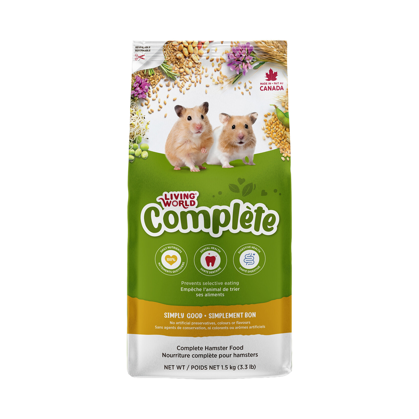 LIVING WORLD Living World Extrusion/Complete Diet for Hamsters - 1.5 kg (3.3 lbs)