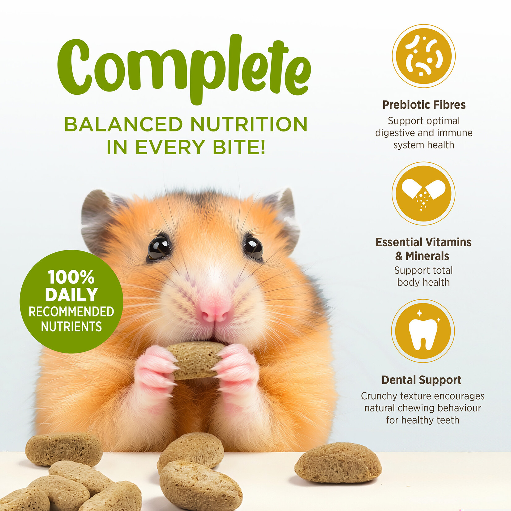 LIVING WORLD Living World Extrusion Diet for Hamsters - 1.5 kg (3.3 lbs)