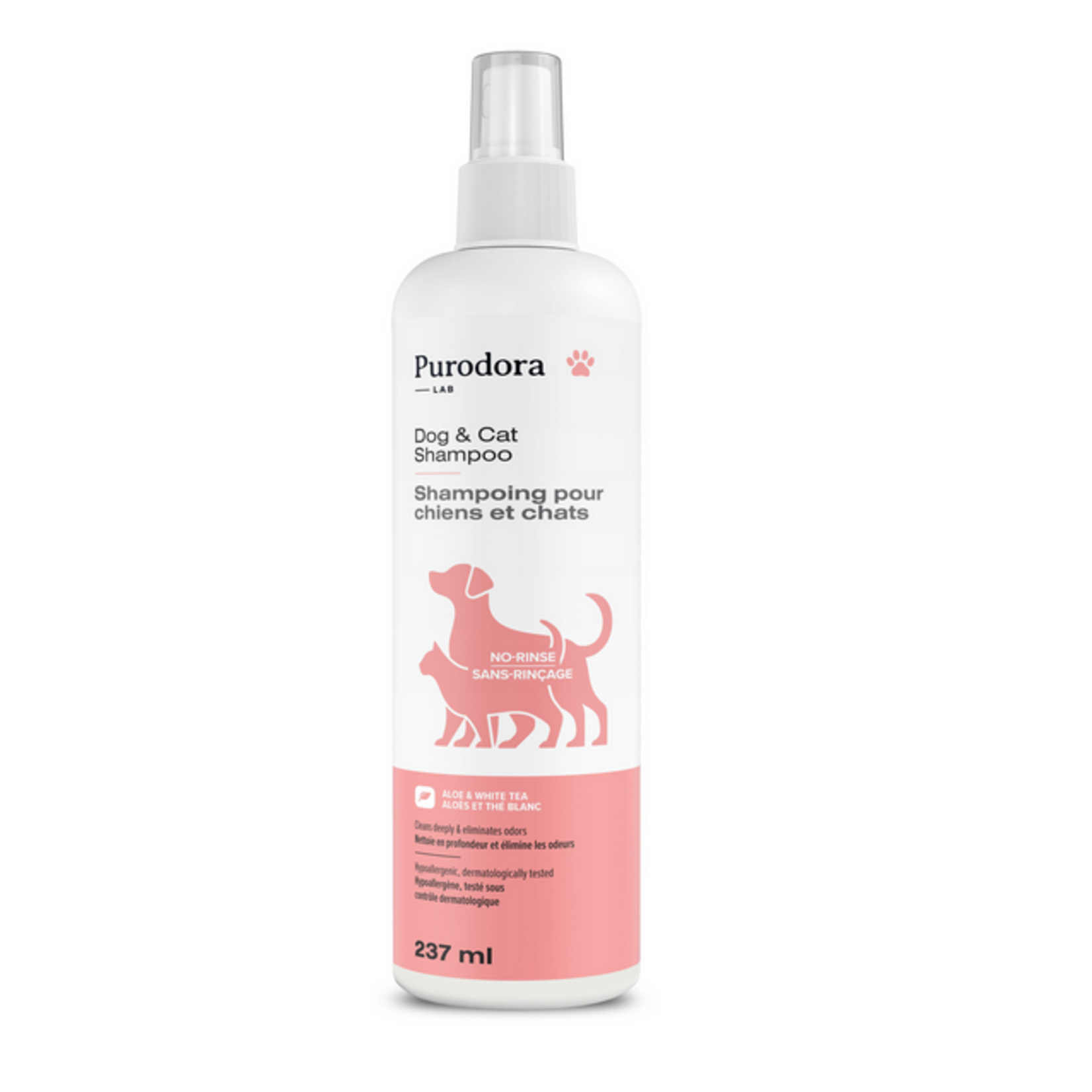Purodora Lab Dog & Cat Shampoo, No-Rinse, 237ml