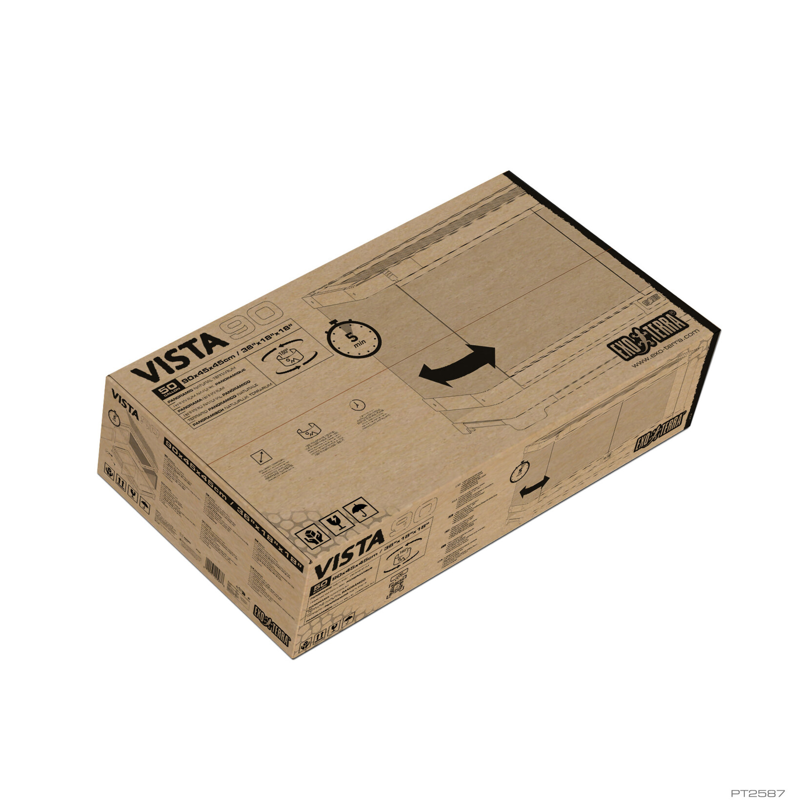 EXO TERRA Exo Terra Vista 90 - Panoramic Natural Terrarium - 90 x 45 x 45 cm (36 x 18 x 18 in)