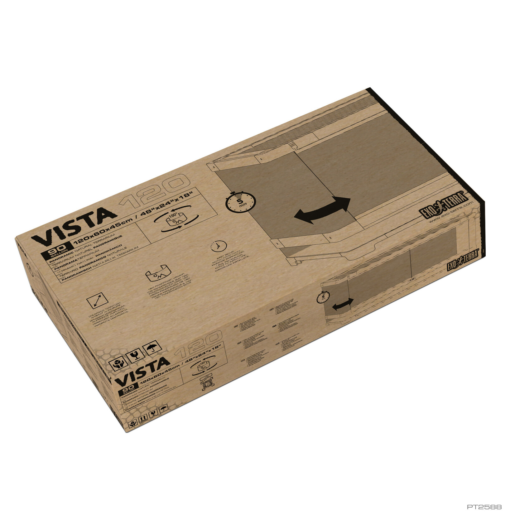 EXO TERRA Exo Terra Vista 120 - Panoramic Natural Terrarium - 120 x 60 x 45 cm (48 x 24 x 18 in)