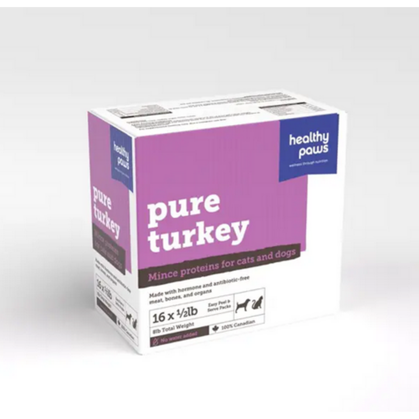 HEALTY PAWS (W) Healthy Paws Pure Mince Turkey & Organ 16 x 1/2 lb