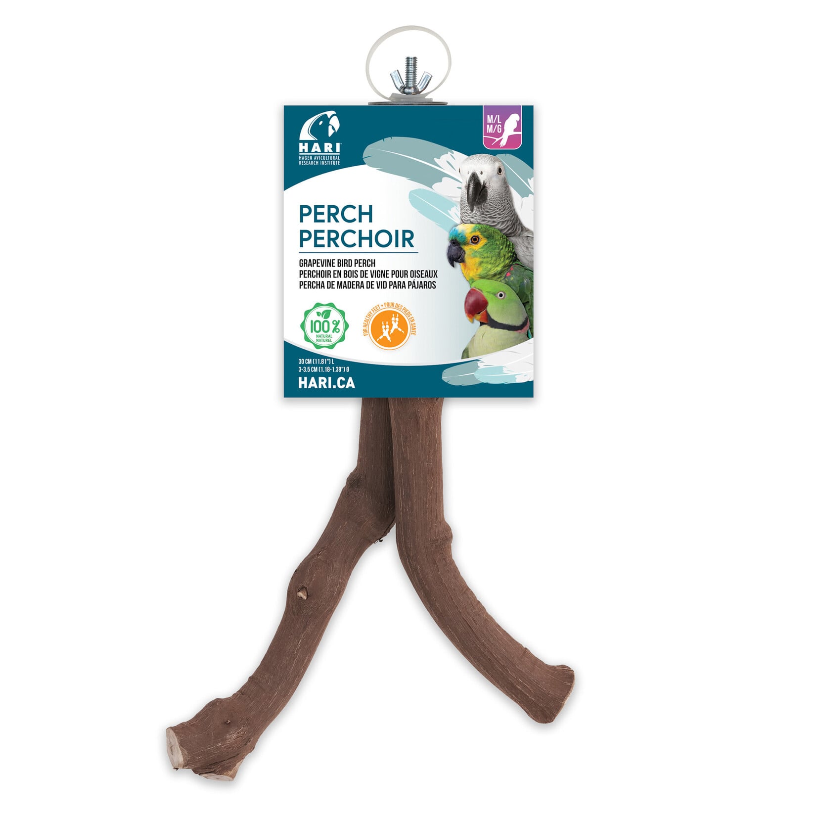 HARI HARI Grapevine Bird Perch - 3-3.5 cm dia. x 30 cm length