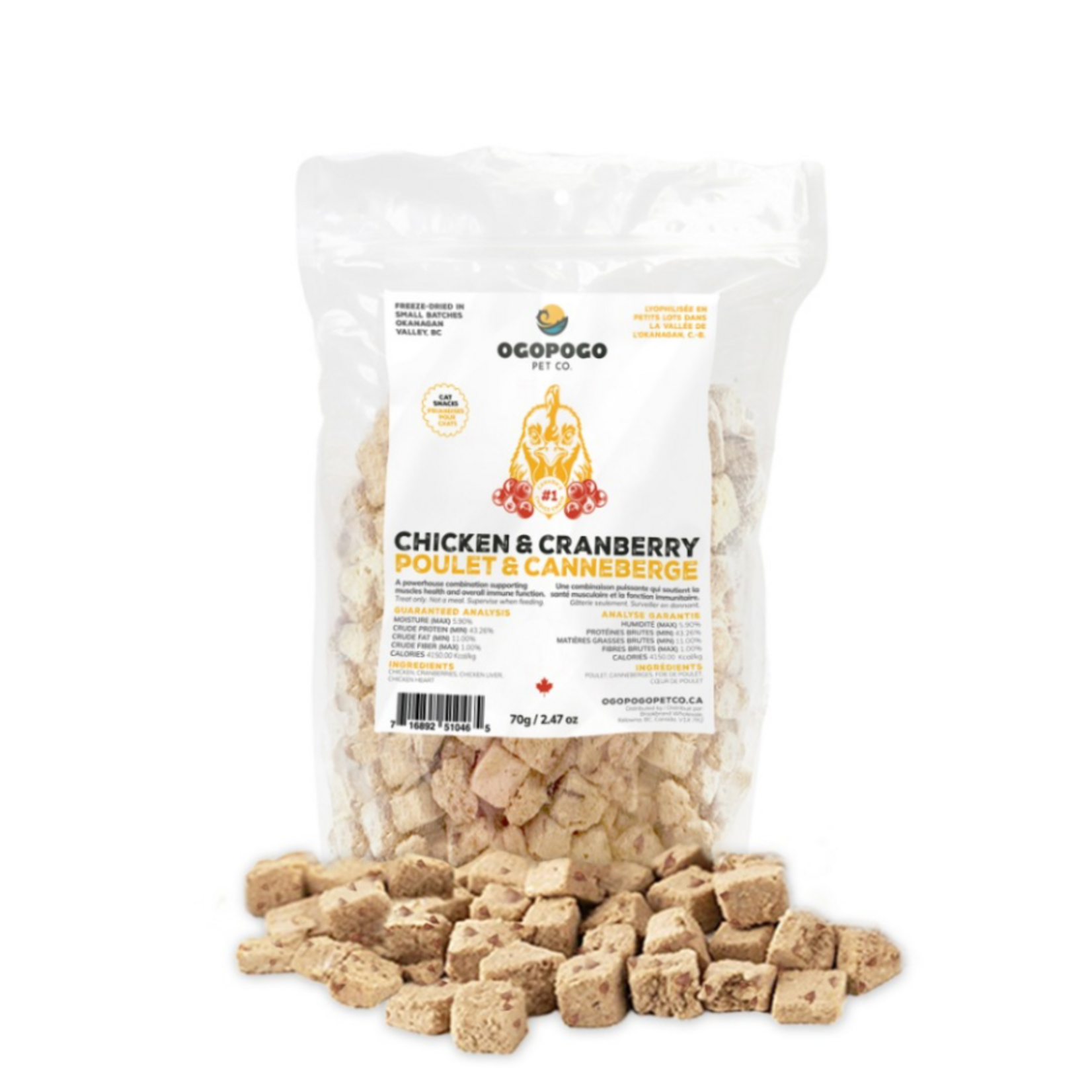 OGOPOGO PET Ogopogo Pet Co.: Freeze Dried Chicken & Cranberry 70g
