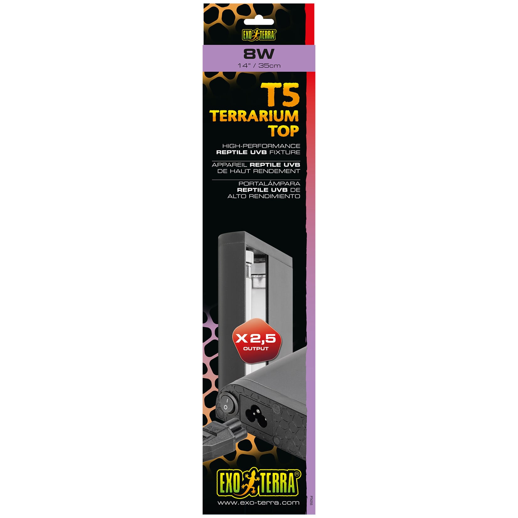 EXO TERRA Exo Terra T5 Terrarium Top High-Performance Reptile UVB Fixture - 8W - 35 cm (14 in)