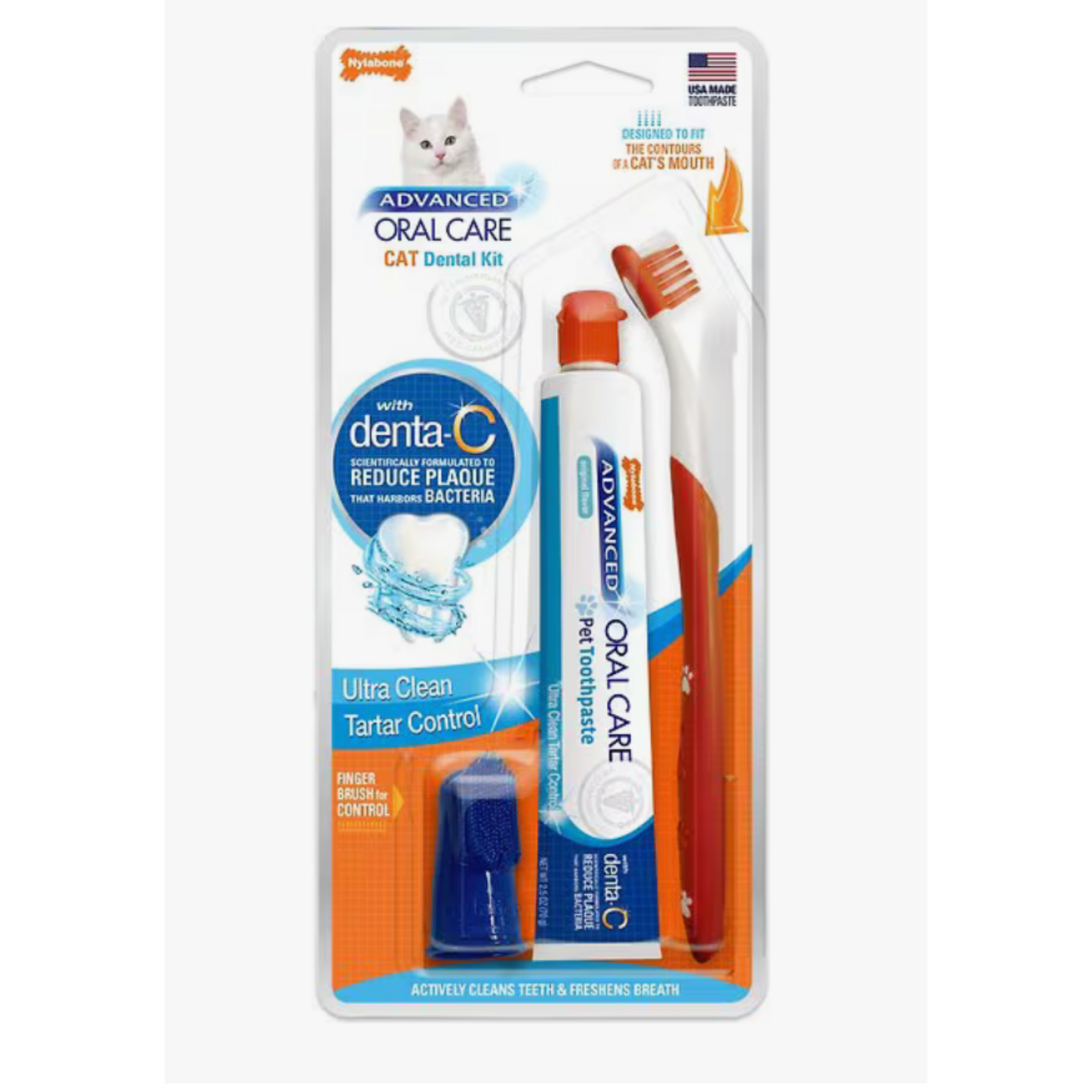 Nylabone Advanced Oral Care Cat Dental Kit Original 3 Piece