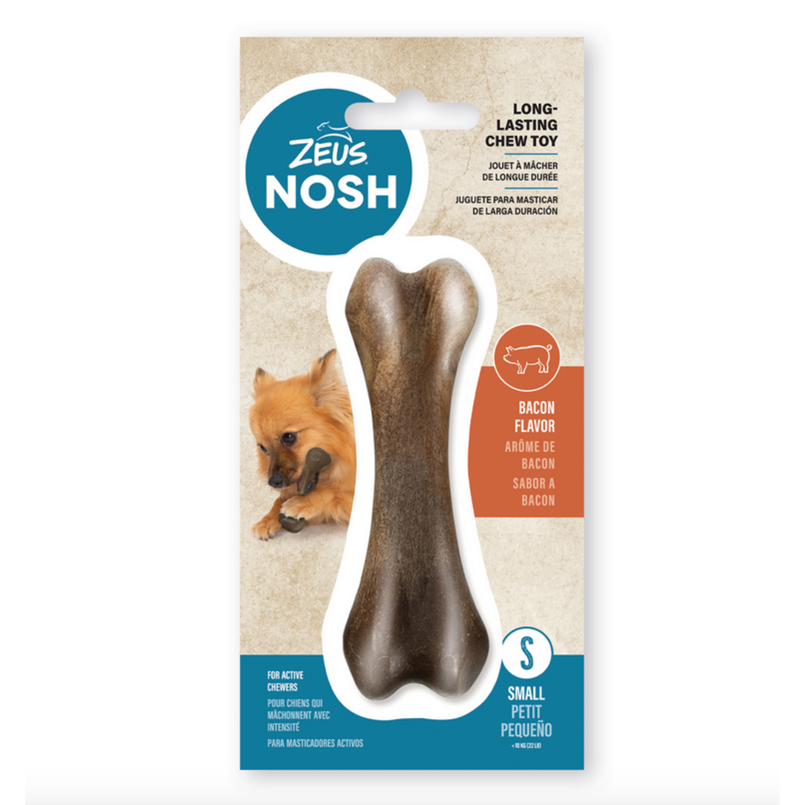 ZEUS Zeus NOSH STRONG Chew Bone - Bacon Flavor - Small - 11 cm (4.5 in)