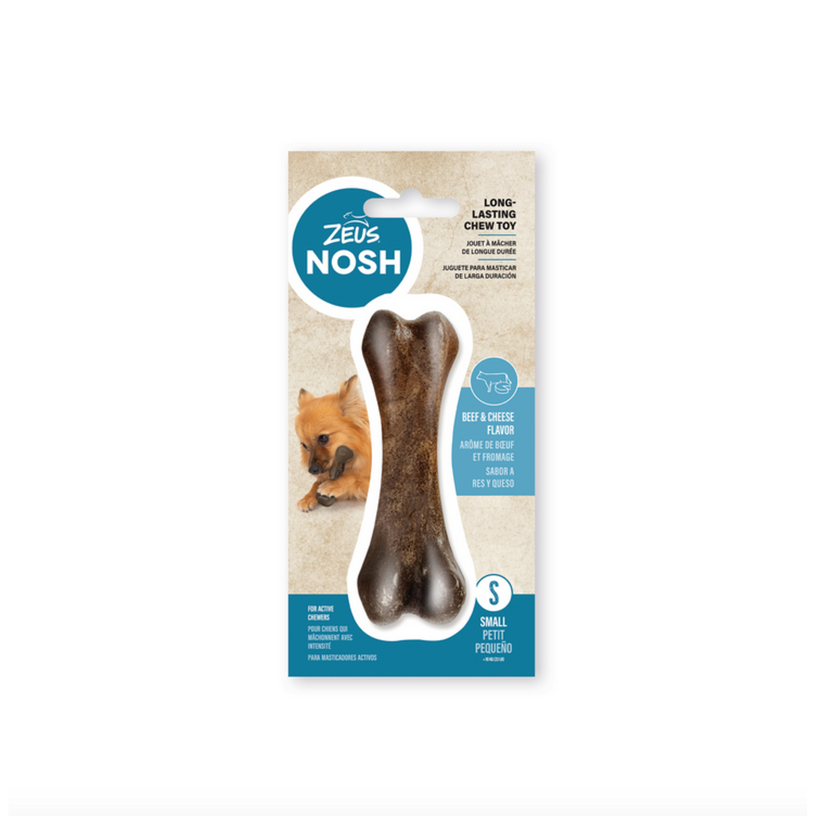 ZEUS Zeus NOSH STRONG Chew Bone - Beef & Cheese Flavor - Small - 11 cm (4.5 in)