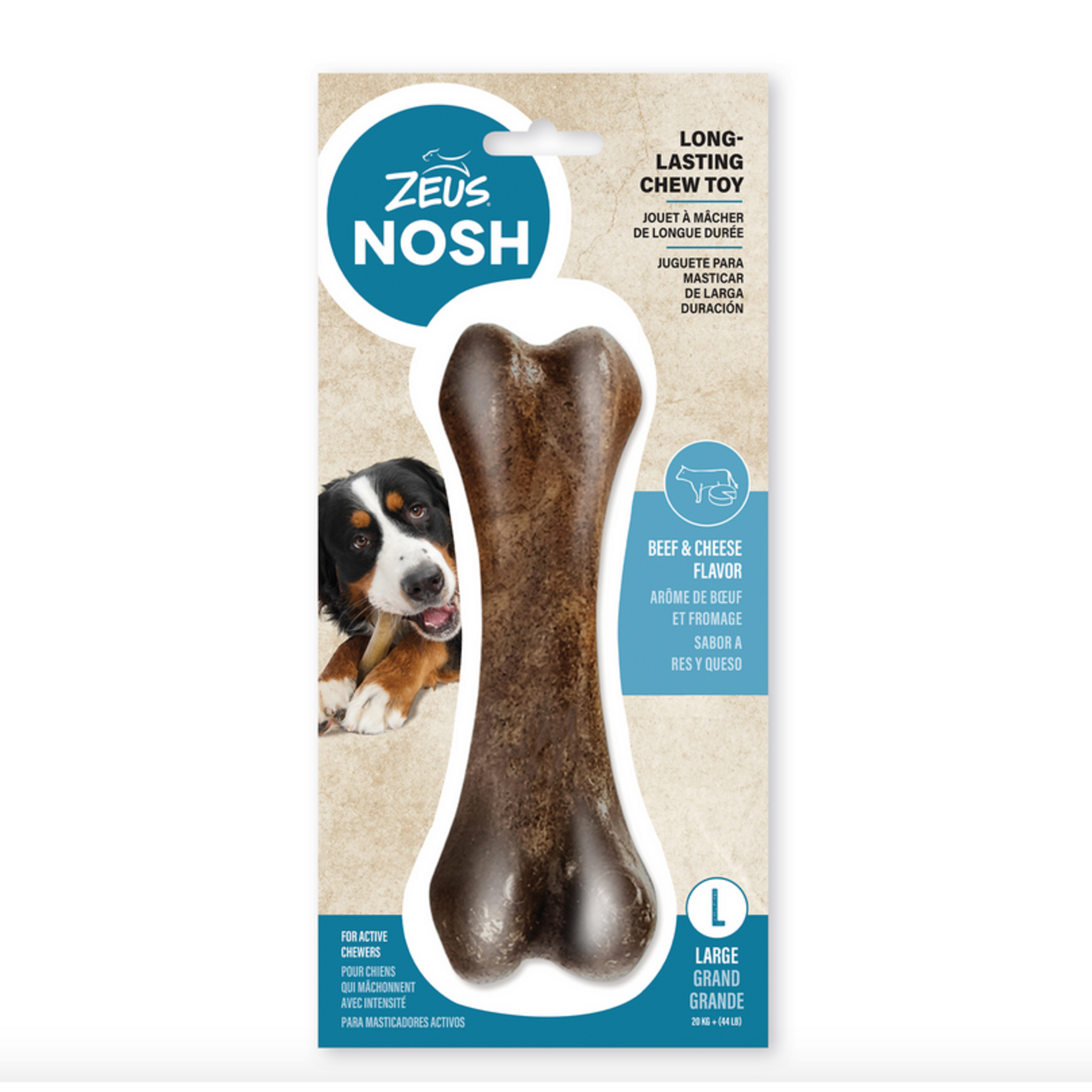 ZEUS Zeus NOSH STRONG Chew Bone - Beef & Cheese Flavor - Large - 18.5 cm (7.5 in)