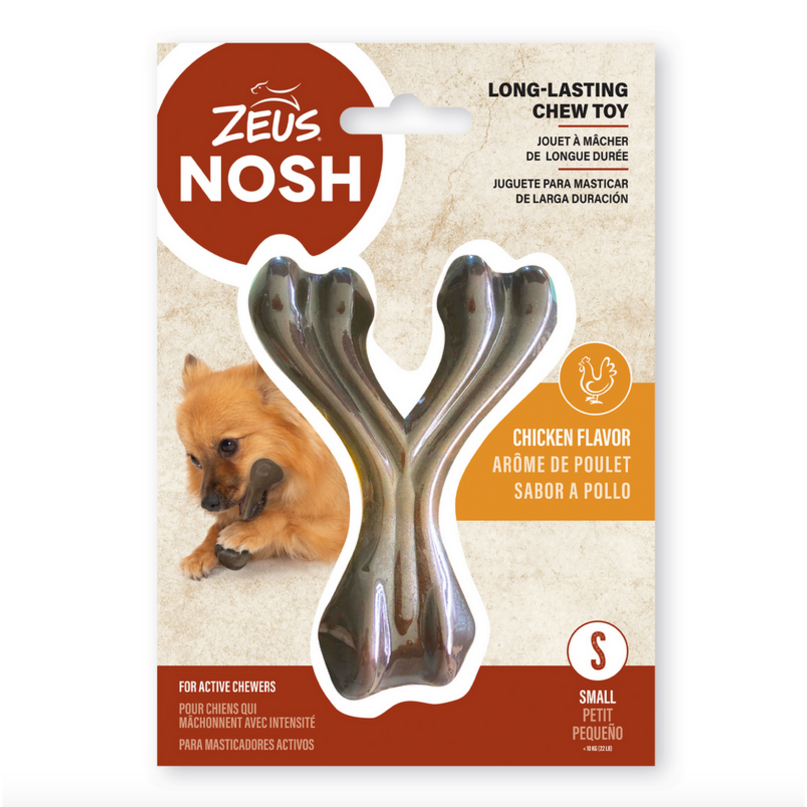 ZEUS Zeus NOSH Strong Wishbone Chew Toy - Chicken Flavour - Small - 11 cm (4.5 in)