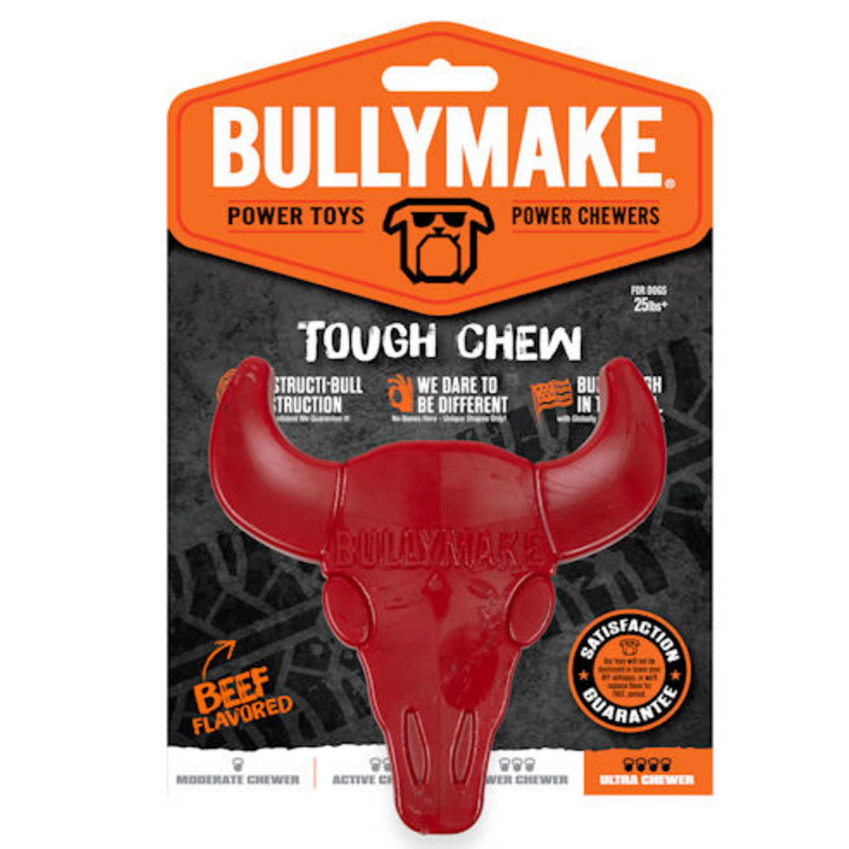 BULLYMAKE BULLYMAKE Red Bull Horns Beef Flavor Nylon Chew Toy